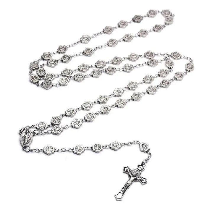 Jewelry × Vintage Fashion Saint Benedict Rosary Necklace Chain Catholic Church Size ONE SIZE - 2 Thumbnail
