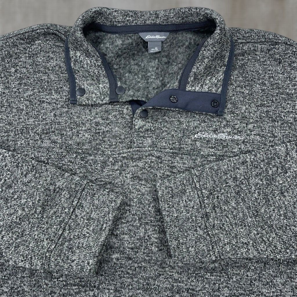 Eddie Bauer Eddie Bauer Sweater Men XL Gray Pullover Jacket Snap T Heather Outdoors Hiking U Size US XL / EU 56 / 4 - 1 Thumbnail