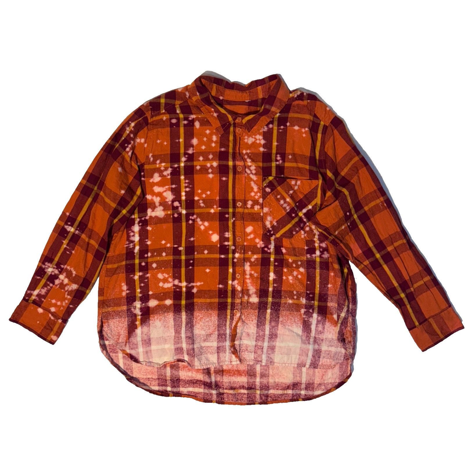 Other Quen British Rock Band Orange Plaid Shirt - XL Long Sleeve B Size XL / US 12-14 / IT 48-50 - 2 Thumbnail