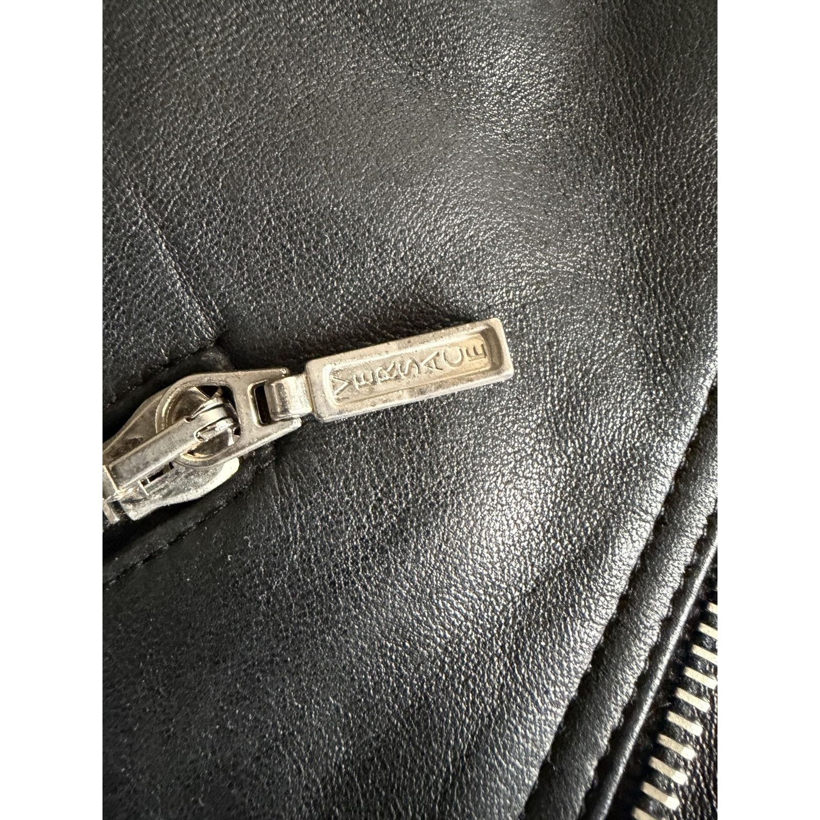 Vintage Gianni Versace Jacket Large Black Leather Moto Italy