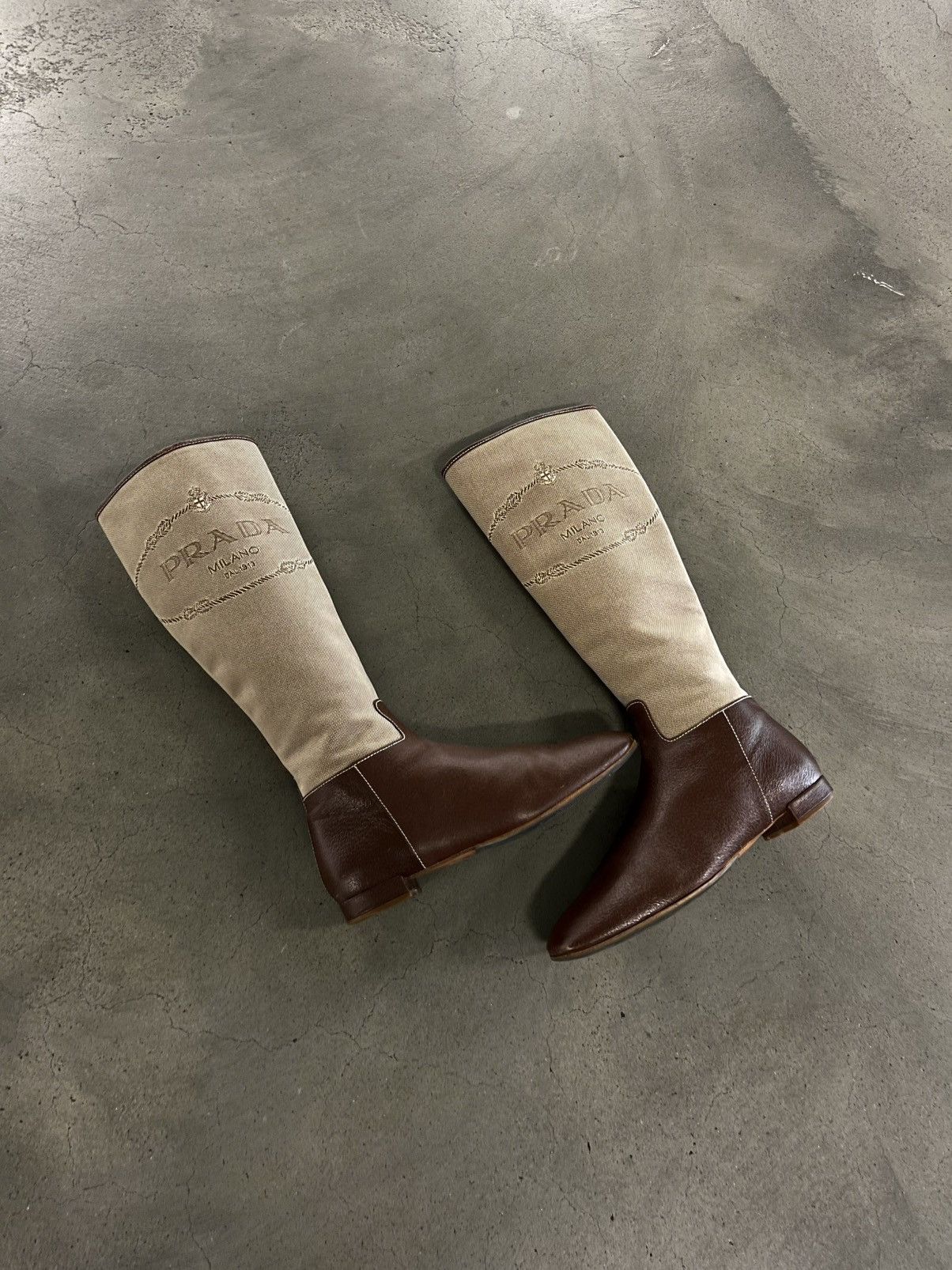 Prada Prada 90s Leather riding boots Size US 7 / IT 37 - 1 Thumbnail