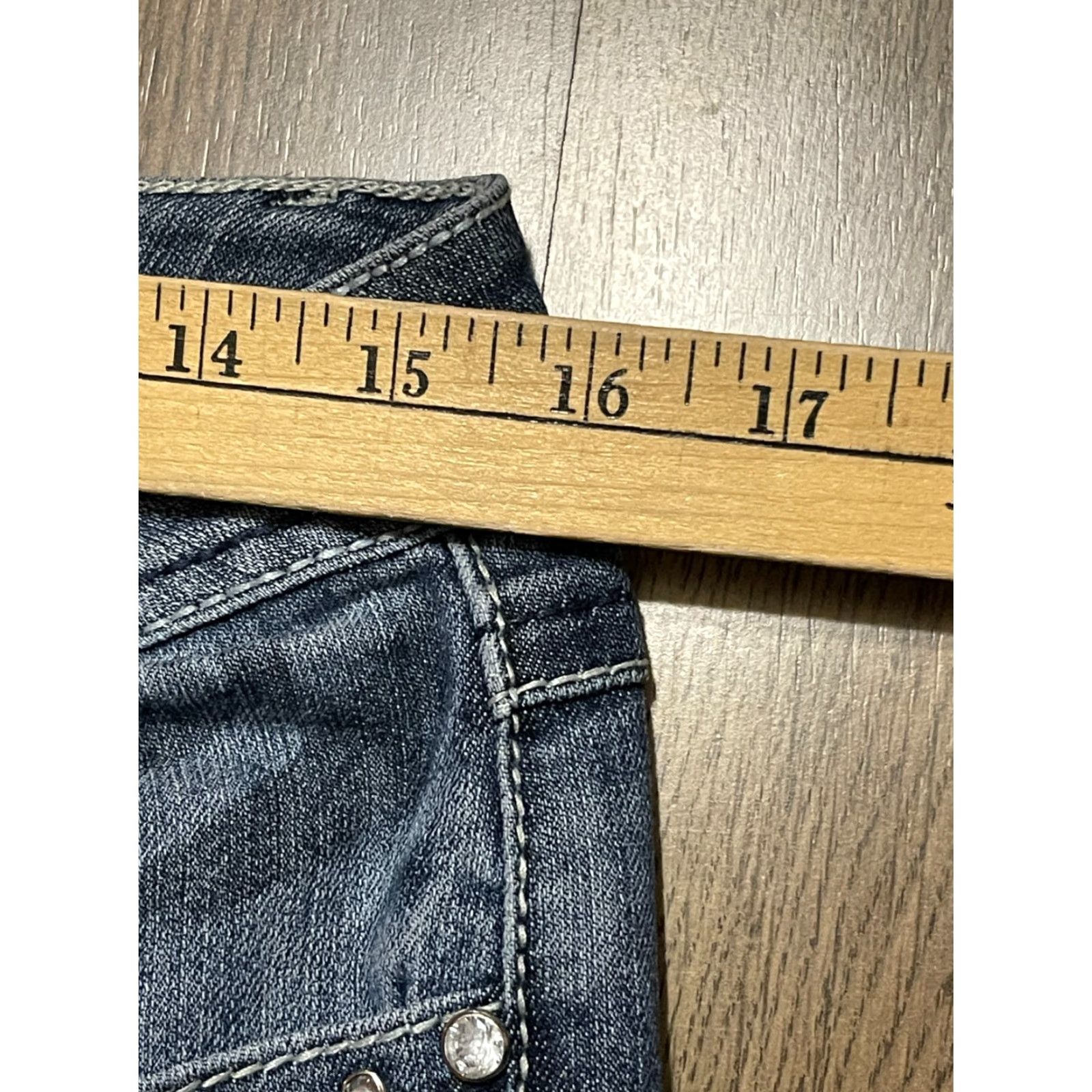 Vintage Earl Jean Jeans Women's 8 Blue Denim Straight Jeweled Pockets Jeans Belt Loop Pockets Regular Rise Vintage No Size 30" / US 8 / IT 44 - 6 Thumbnail