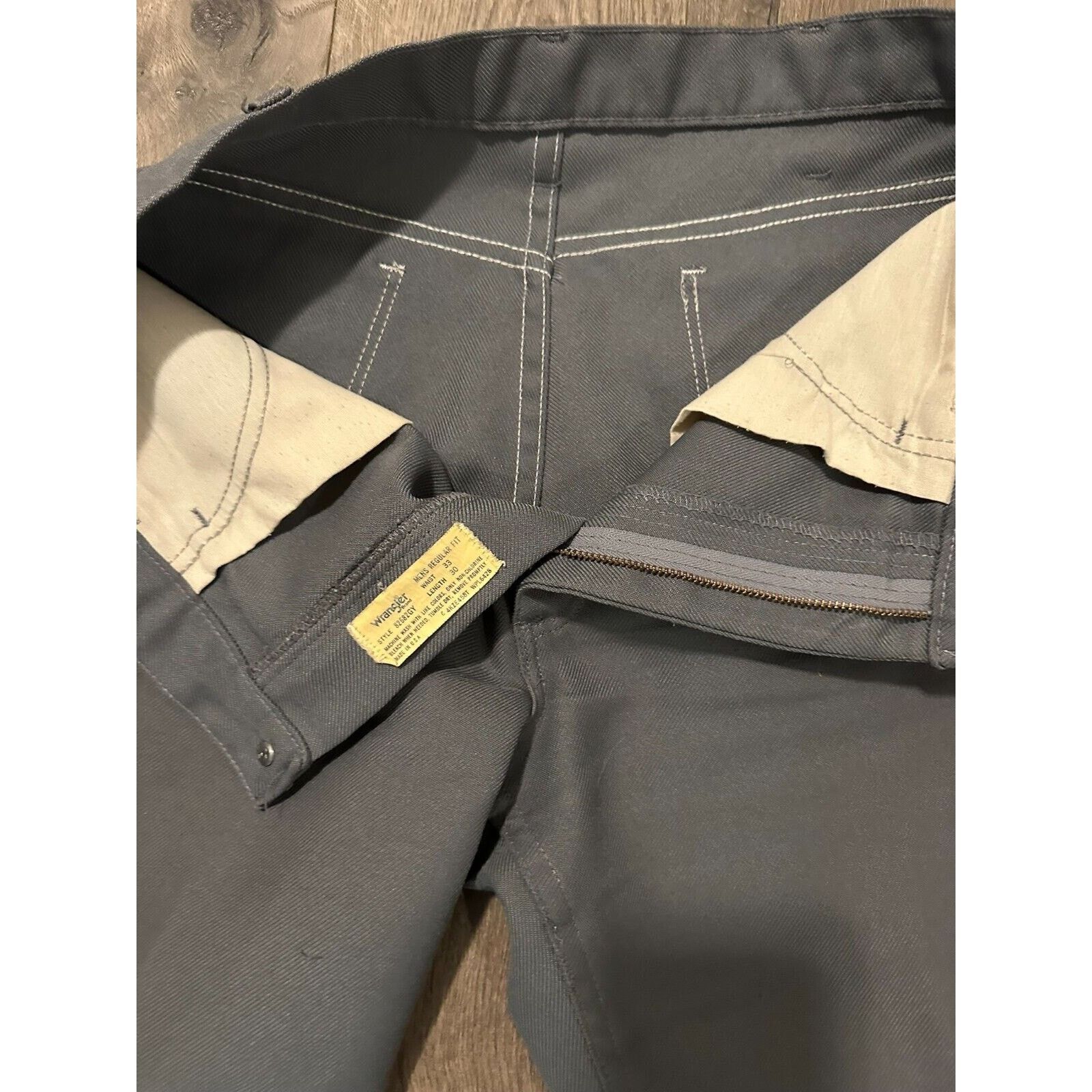 Wrangler Vintage 90s Polyester Wrangler Old School Khakis Gray 33x30 Size US 33 - 11 Thumbnail