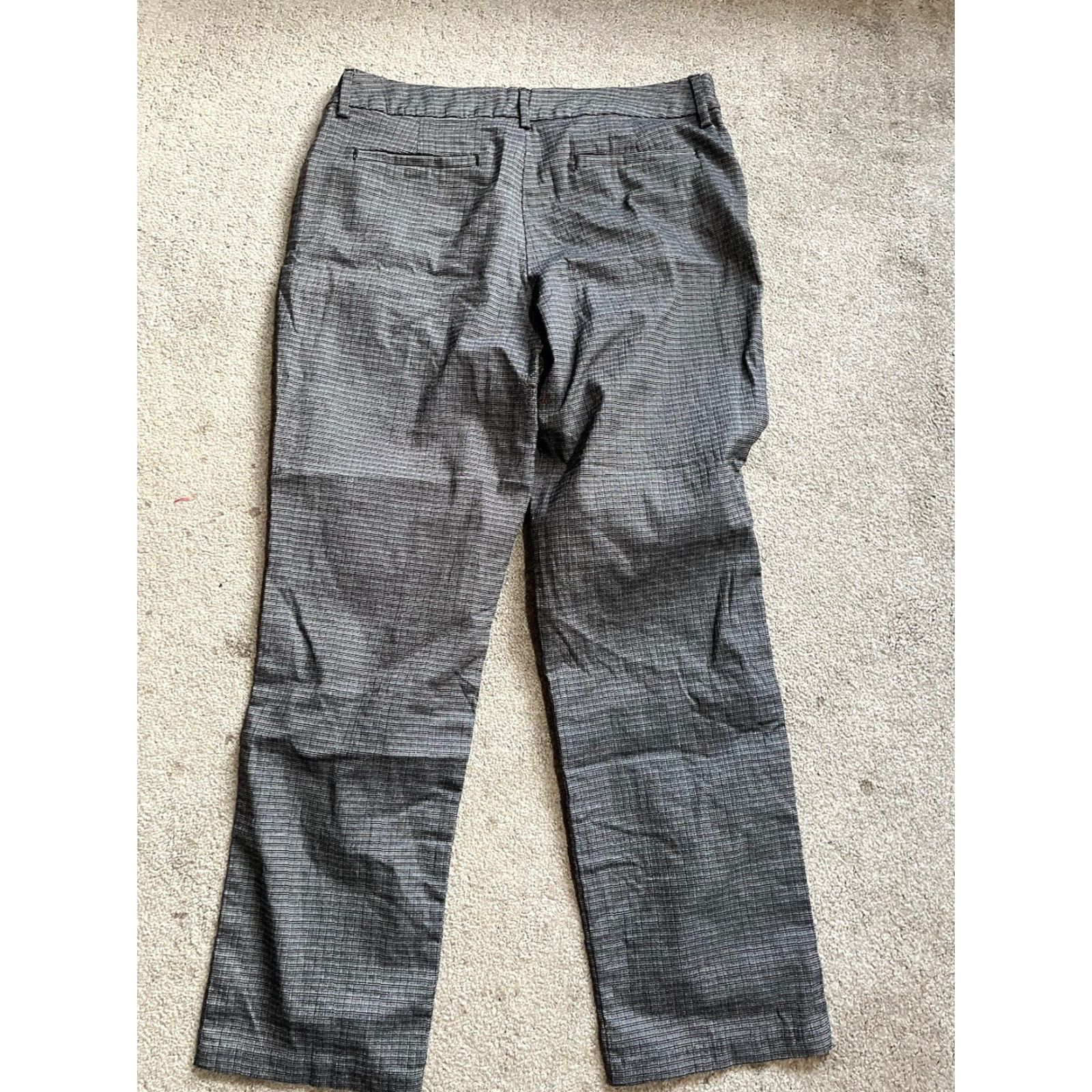 Lee Lee Pants Womens 14M Gray Plaid Waistband Stretch Twill Dress Pants Straight Size 36" / US 14 / IT 50 - 3 Thumbnail