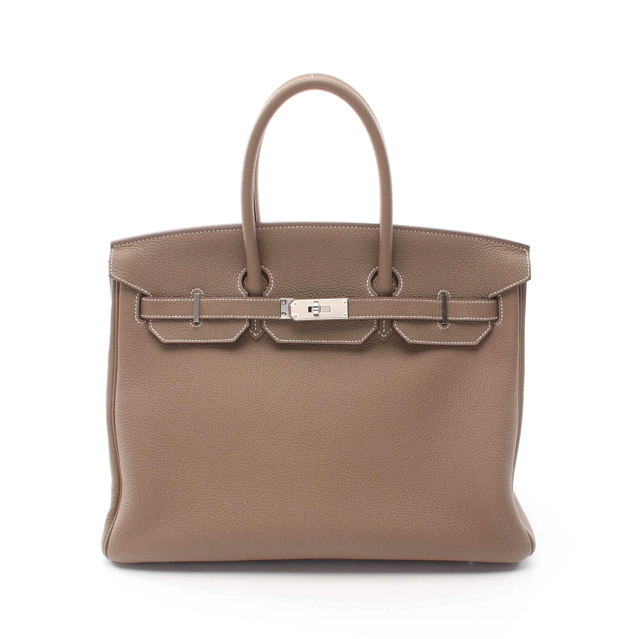 Hermes Hermes Birkin 35 Etoupe Handbag Togo Gray Brown Silver Hardware U Stamp Size ONE SIZE - 1 Thumbnail