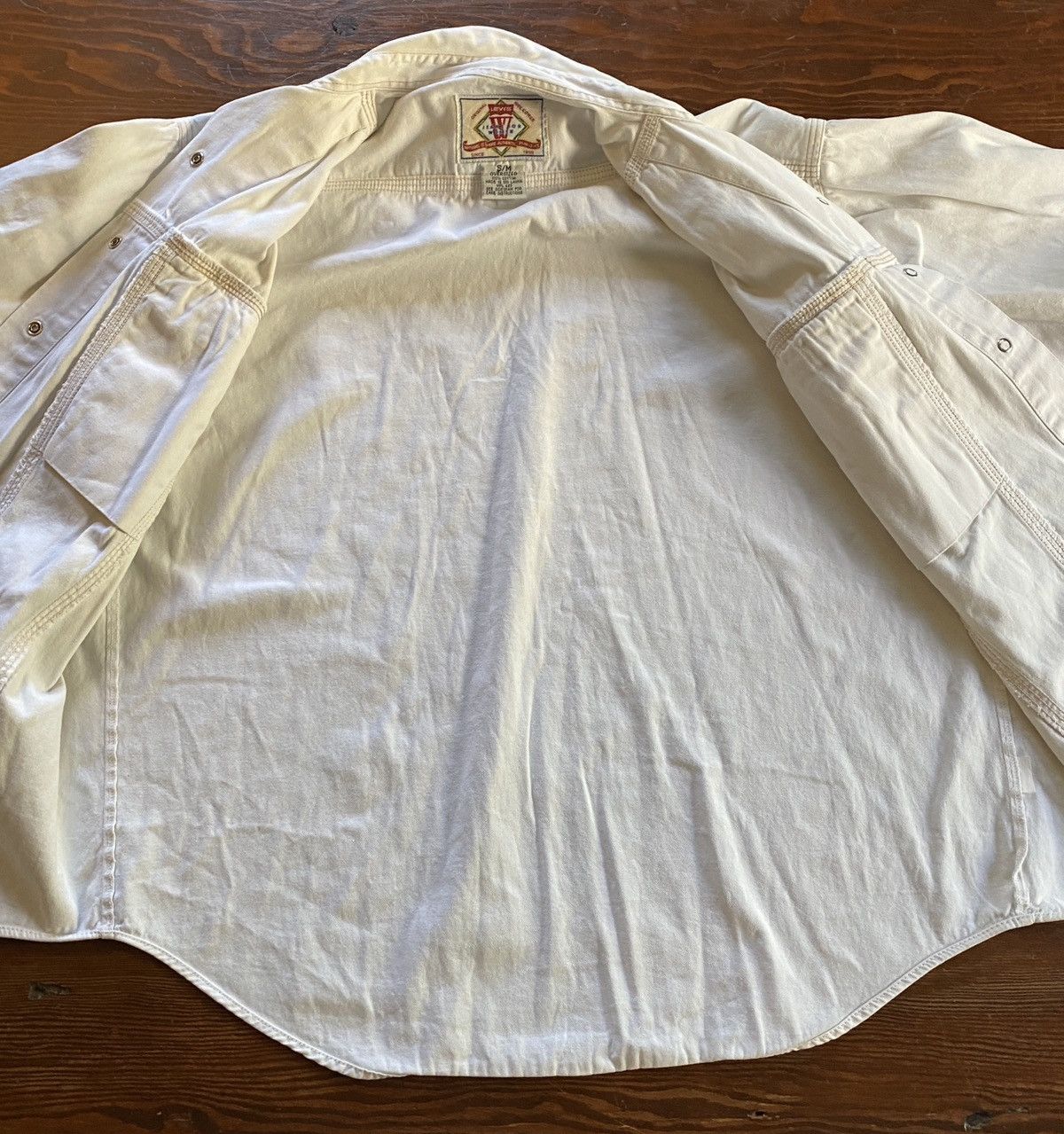 Levi's Vintage 90’s Levi’s Women’s White Long Sleeve Snap Button Up Size M / US 6-8 / IT 42-44 - 3 Thumbnail