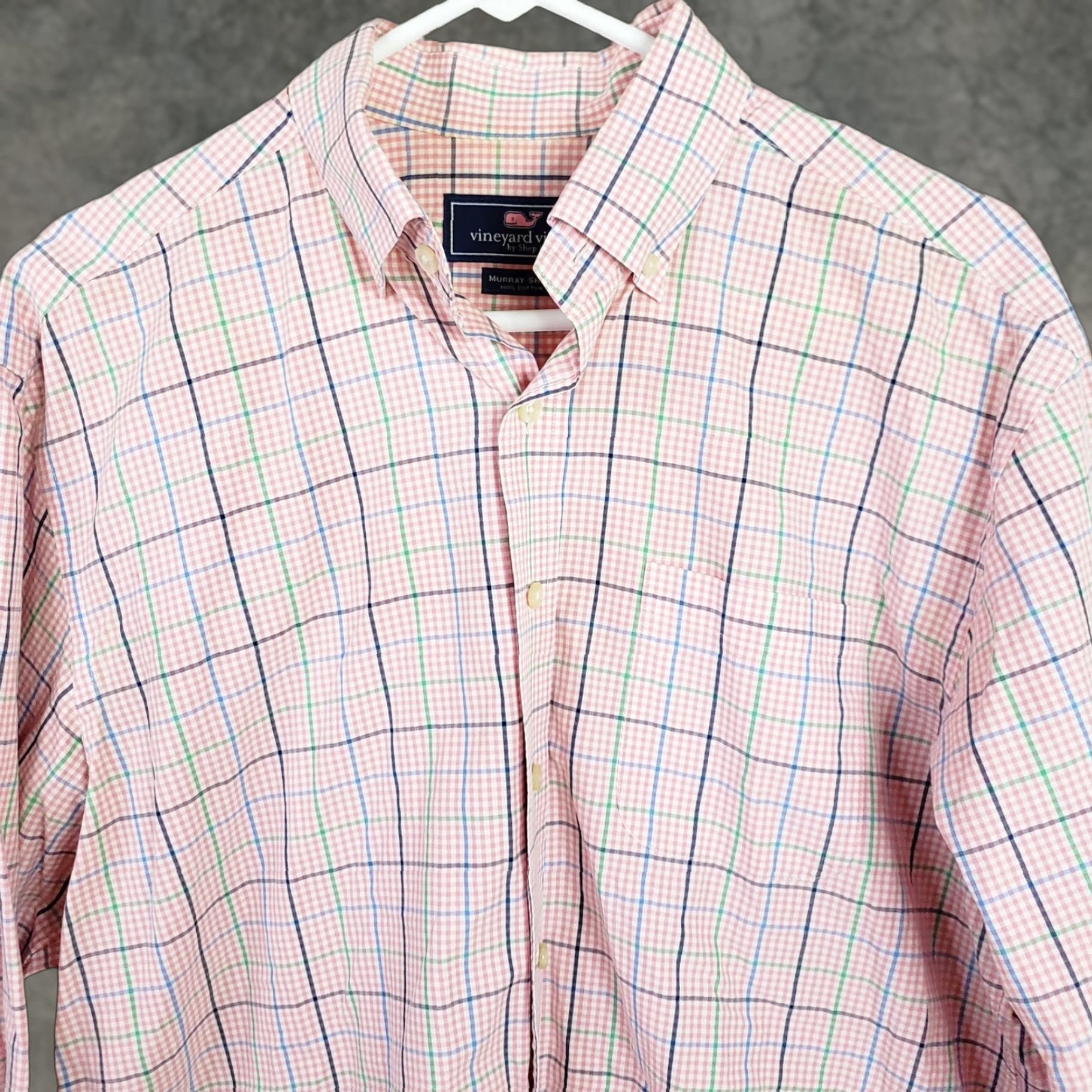 Vineyard Vines Vineyard Vines Murray Shirt Long Sleeve Button-Up Men L Pink Check Cotton Shirt Size US L / EU 52-54 / 3 - 1 Thumbnail