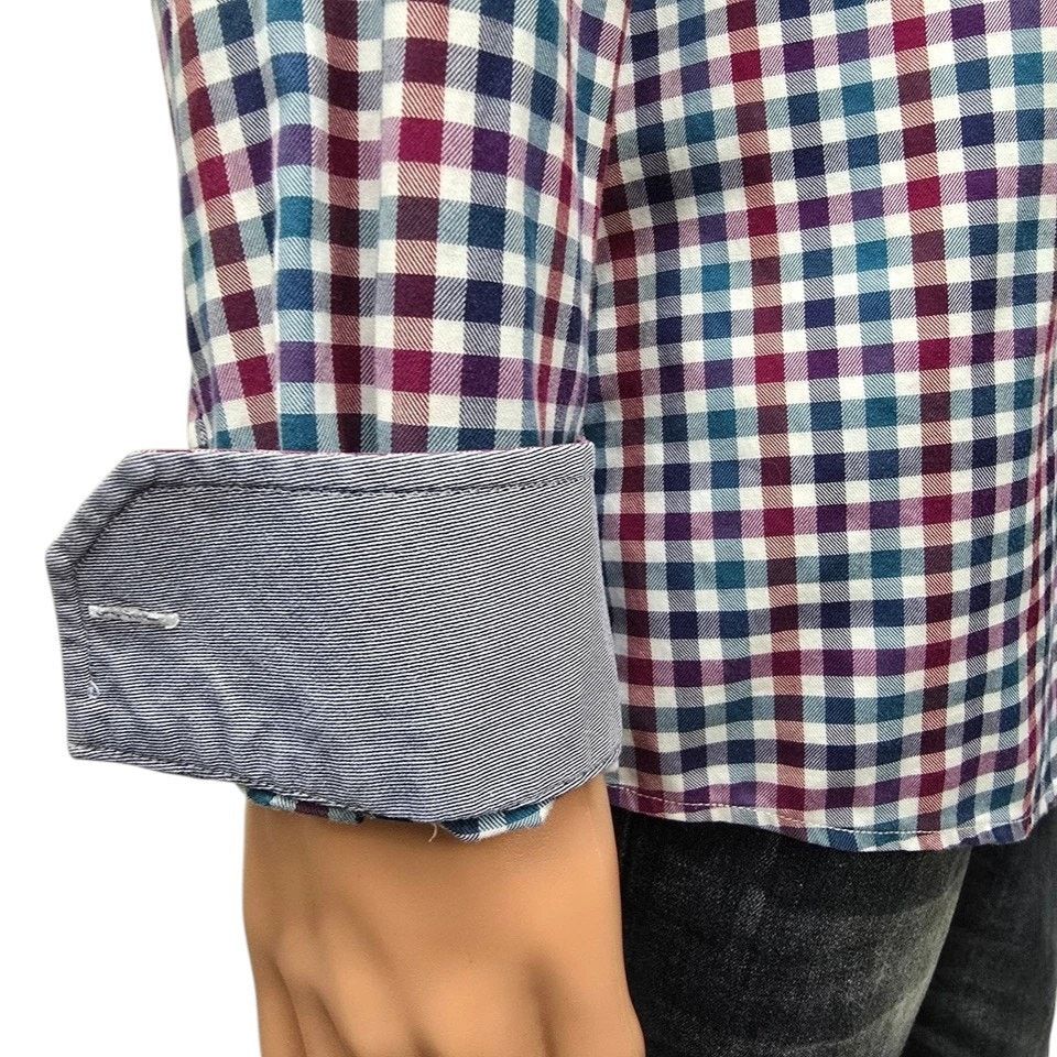 Johnston & Murphy JOHNSTON & MURPHY Shirt Men XL Contrast Flip Cuff Check Size US XL / EU 56 / 4 - 3 Thumbnail