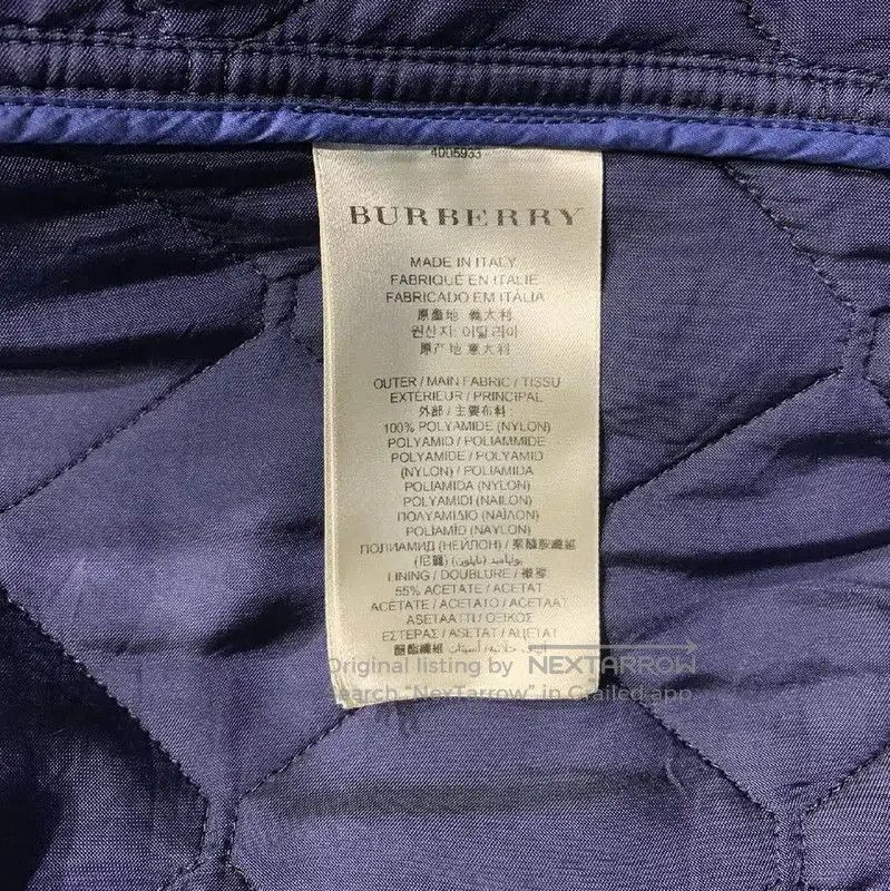 Burberry Burberry Men's Navy Quilted Down Jacket Size S. Size US S / EU 44-46 / 1 - 6 Thumbnail