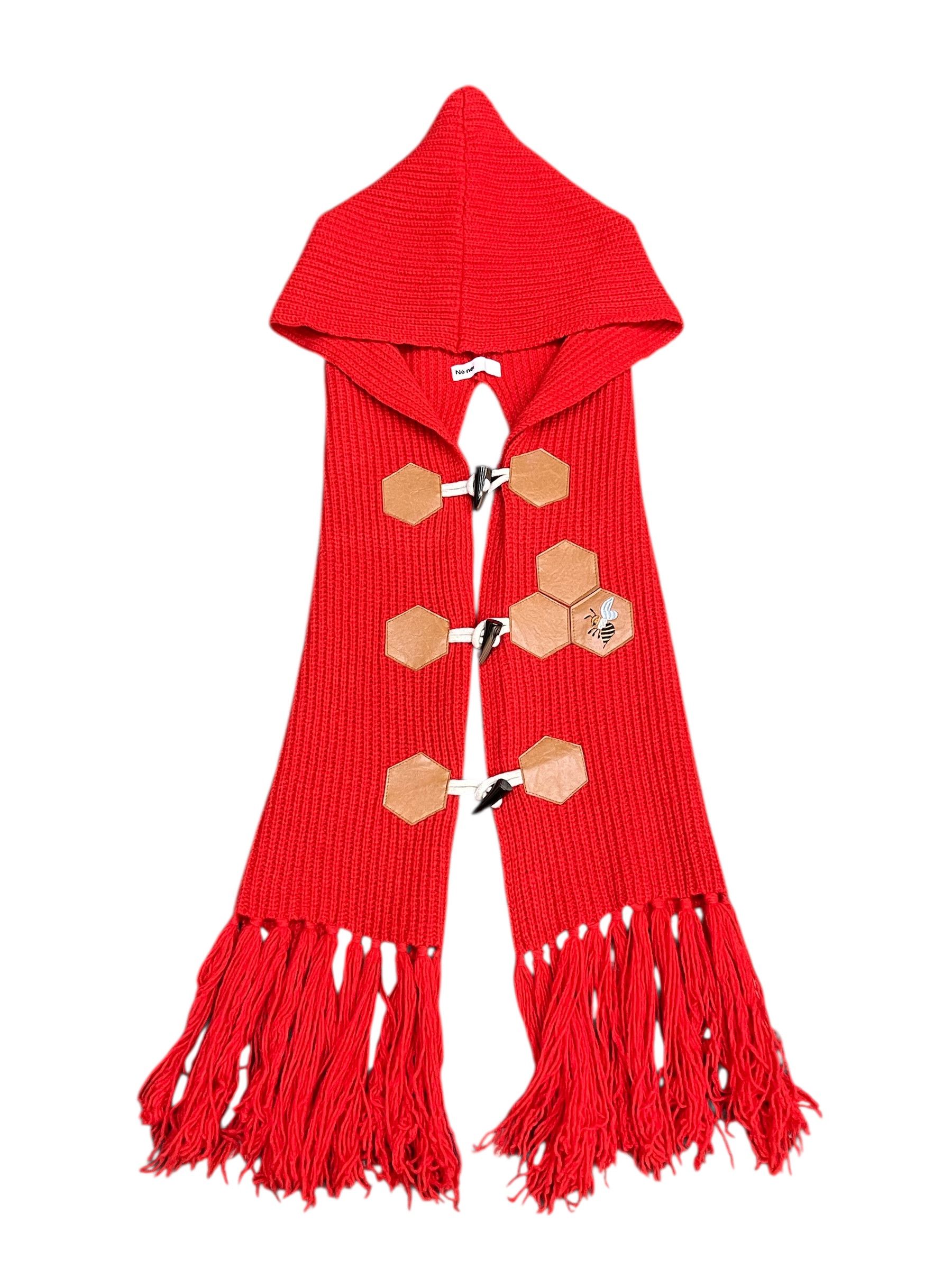 Issey Miyake Ne-net Issey Miyake Bee Toggle Knit Hoodie Scarf Rare Size ONE SIZE - 9 Thumbnail