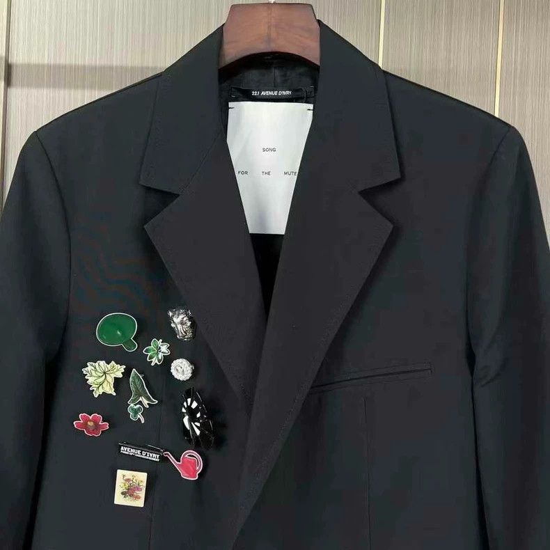 Song For The Mute Song For The Mute Badge suit jacket Size 50R - 2 Thumbnail
