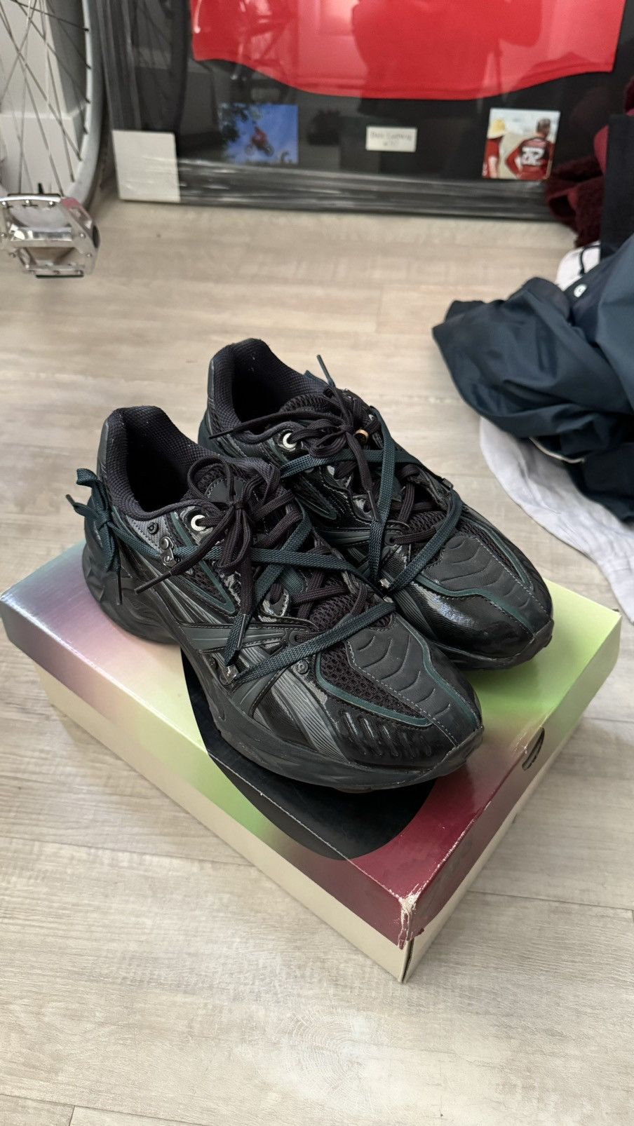 image of Andersson Bell x Asics Protoblast Shoes in Black, Men's (Size 8)