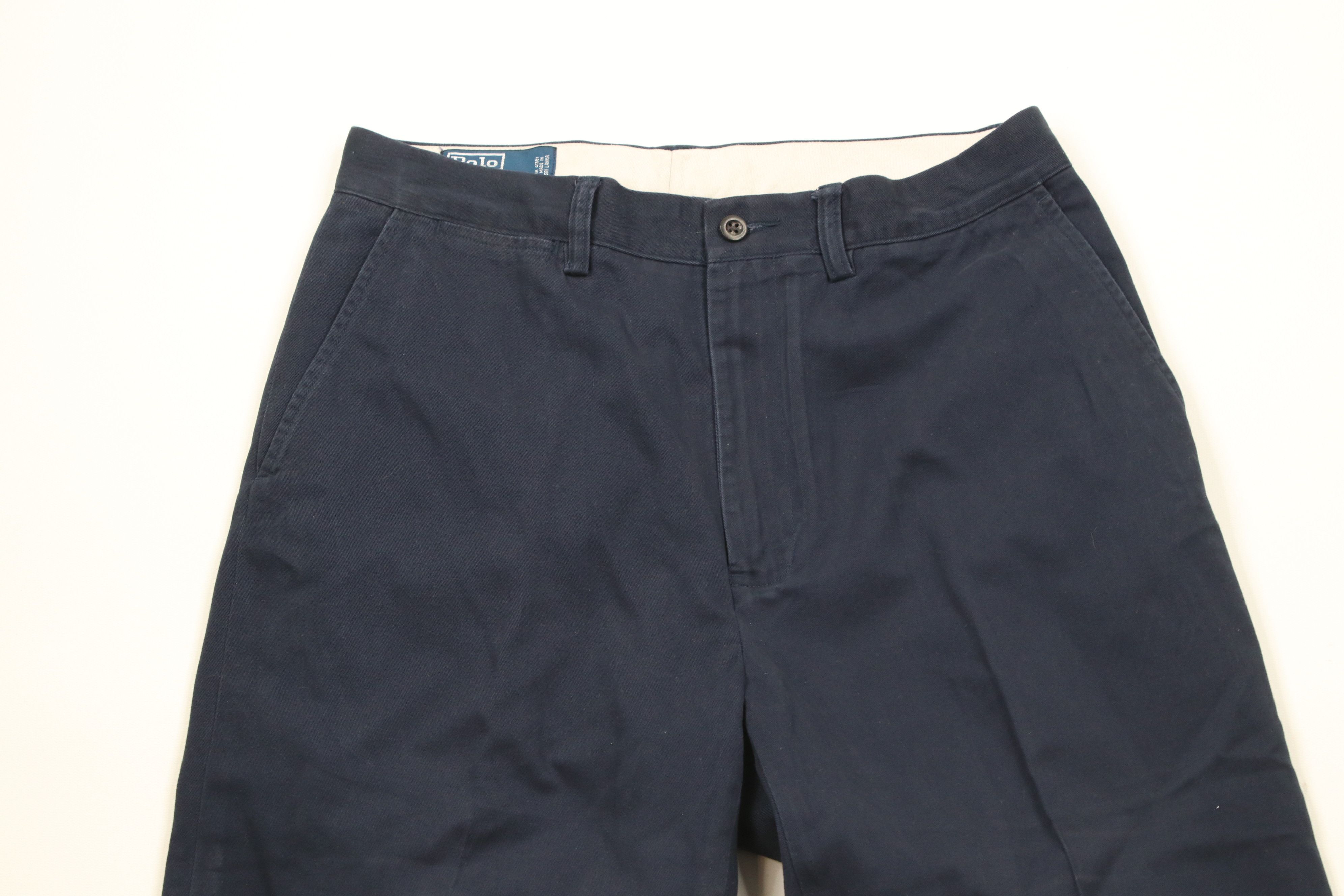 Vintage 90s Ralph Lauren Leg Chino Pants Blue Cotton