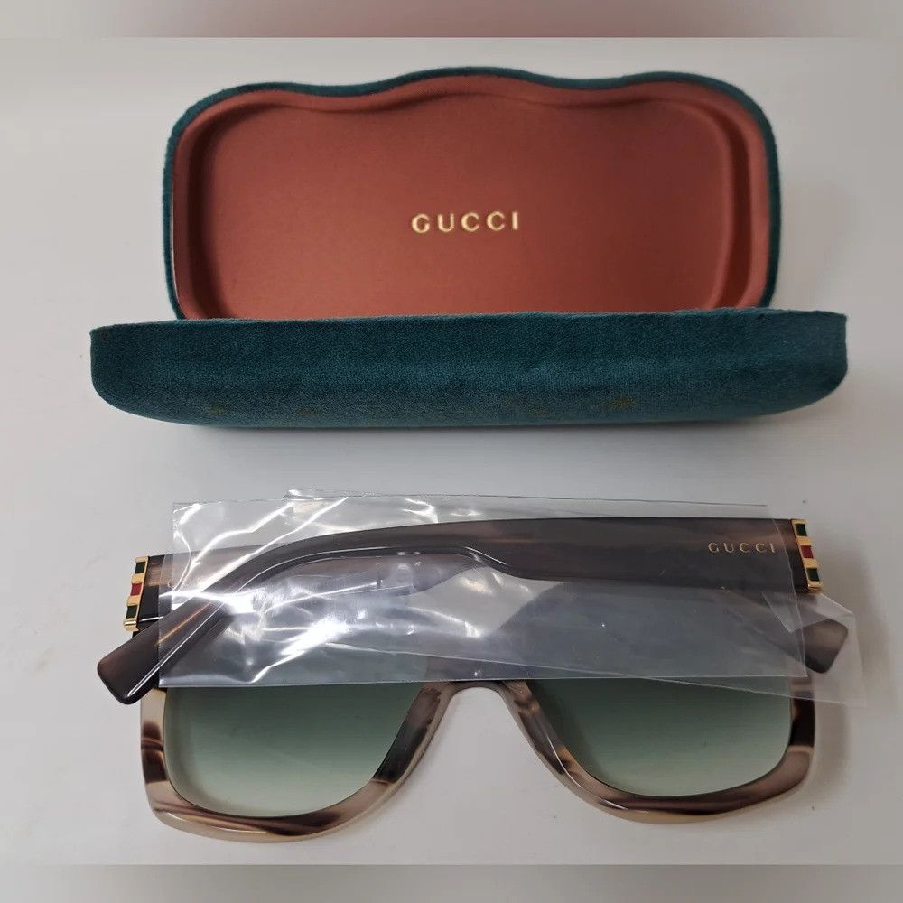 Gucci NWT Gucci Women's Sunglasses Marble Gray Square Full Rim GG Size ONE SIZE - 2 Thumbnail
