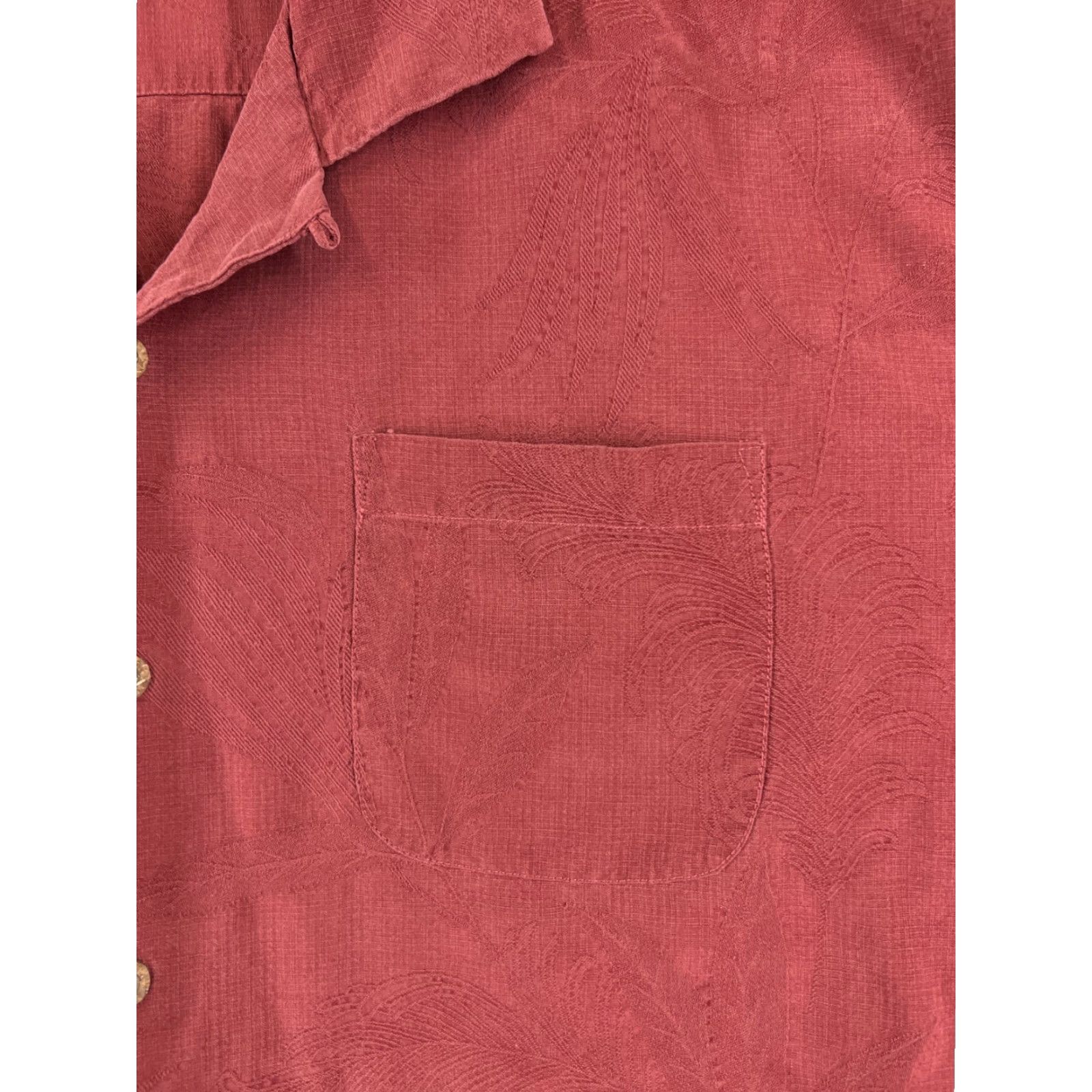 Tommy Bahama Tommy Bahama Shirt Men XL Red Silk Button-Up Hawaiian Vacation Beach Aloha Resort 100% Silk Button Up XLX Relaxed Short Sleeve Men’s Size US XL / EU 56 / 4 - 6 Thumbnail