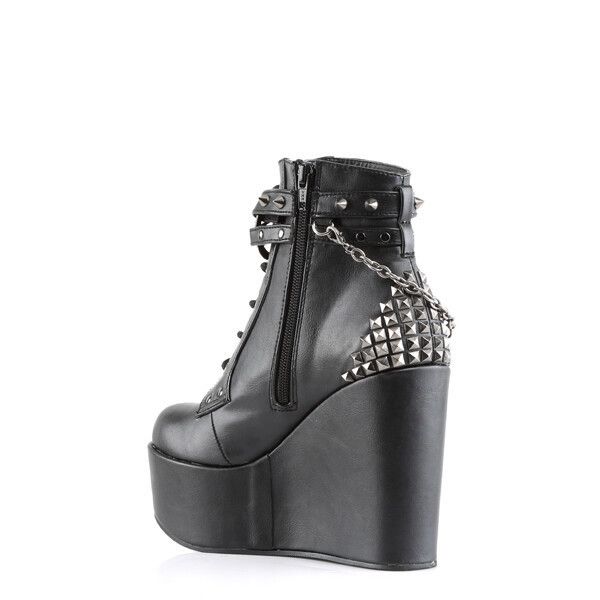 Other DEMONIA Poison 101 Charm Chain 5" Wedge Heel Goth Ankle Boot Size US 11 / IT 41 - 9 Thumbnail
