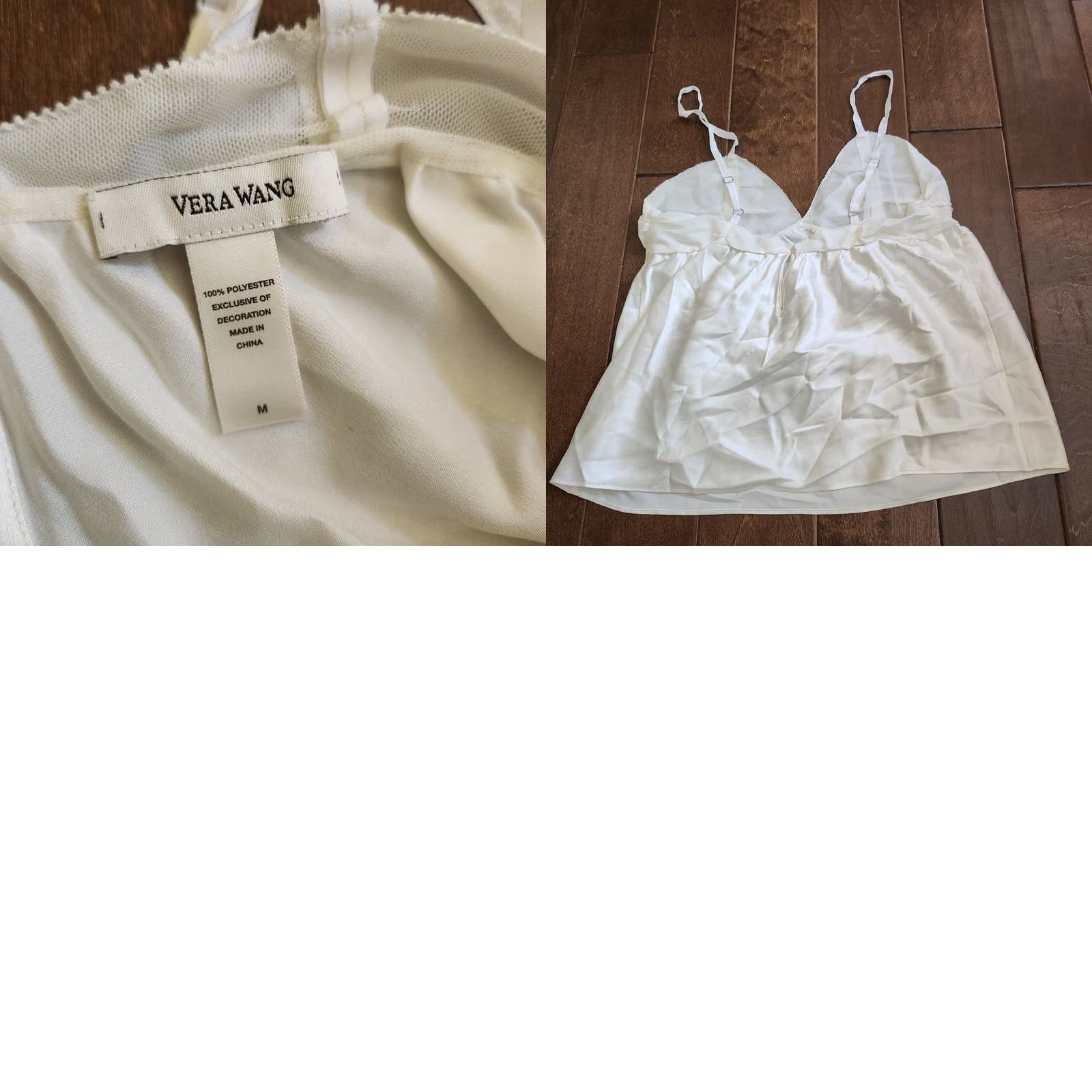 Vintage Vera Wang Women's Junior White Top - Size M Tank Sleeveless Casual Travel Juniors Teens Regular Shirt Size M / US 6-8 / IT 42-44 - 8 Thumbnail