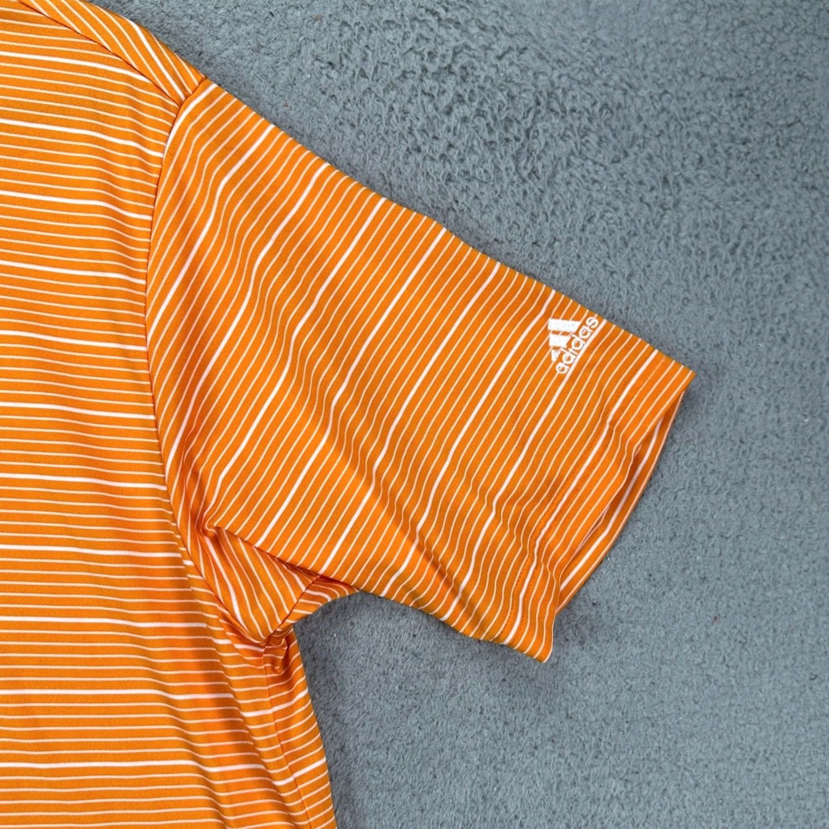Adidas Adidas Climalite Shirt Golf Polo Mens Medium Orange Striped Short Sleeve Size US M / EU 48-50 / 2 - 5 Thumbnail