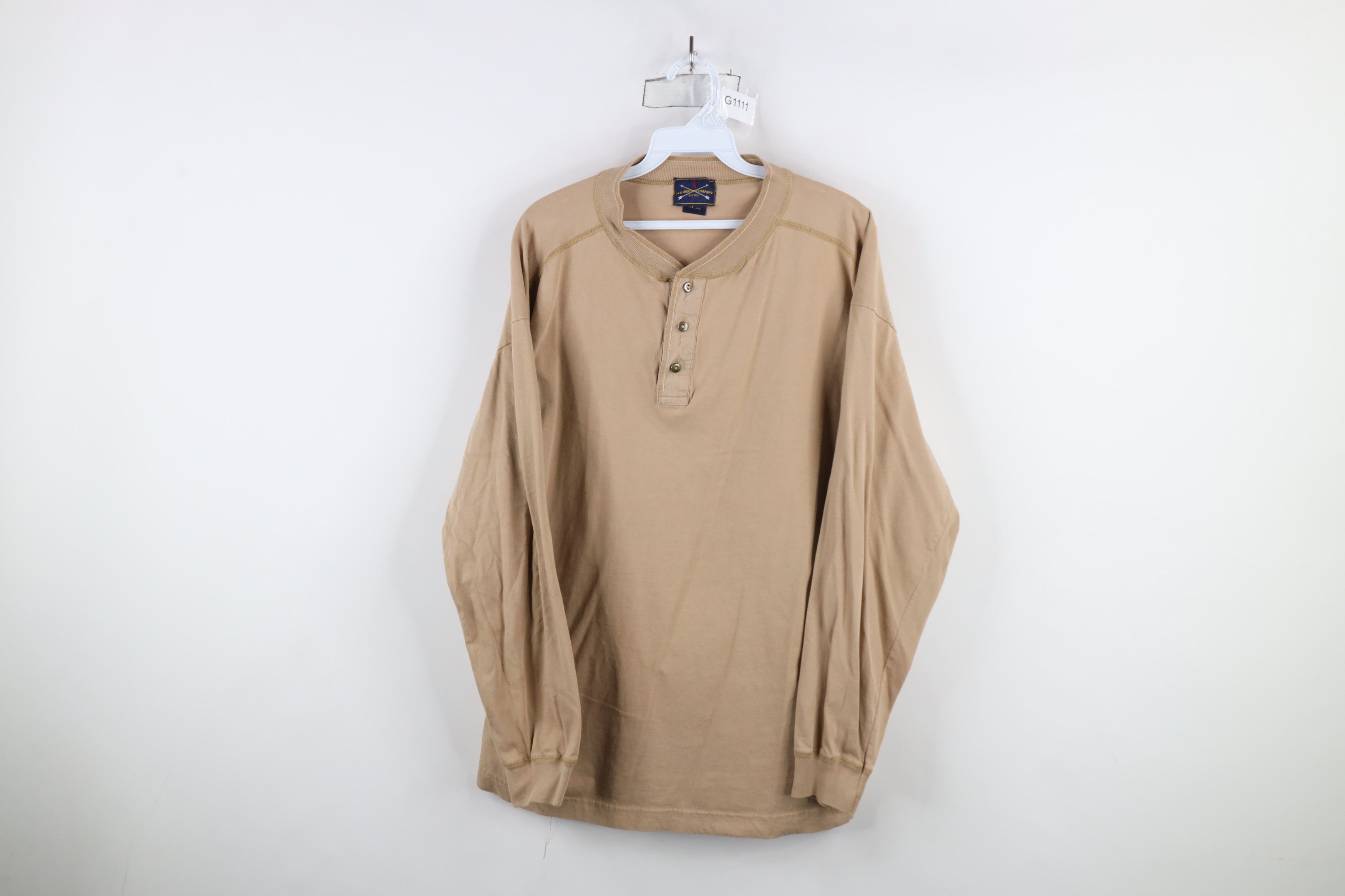 Vintage Vintage 90s Streetwear Long Sleeve Henley T-Shirt Beige Size US L / EU 52-54 / 3 - 1 Thumbnail