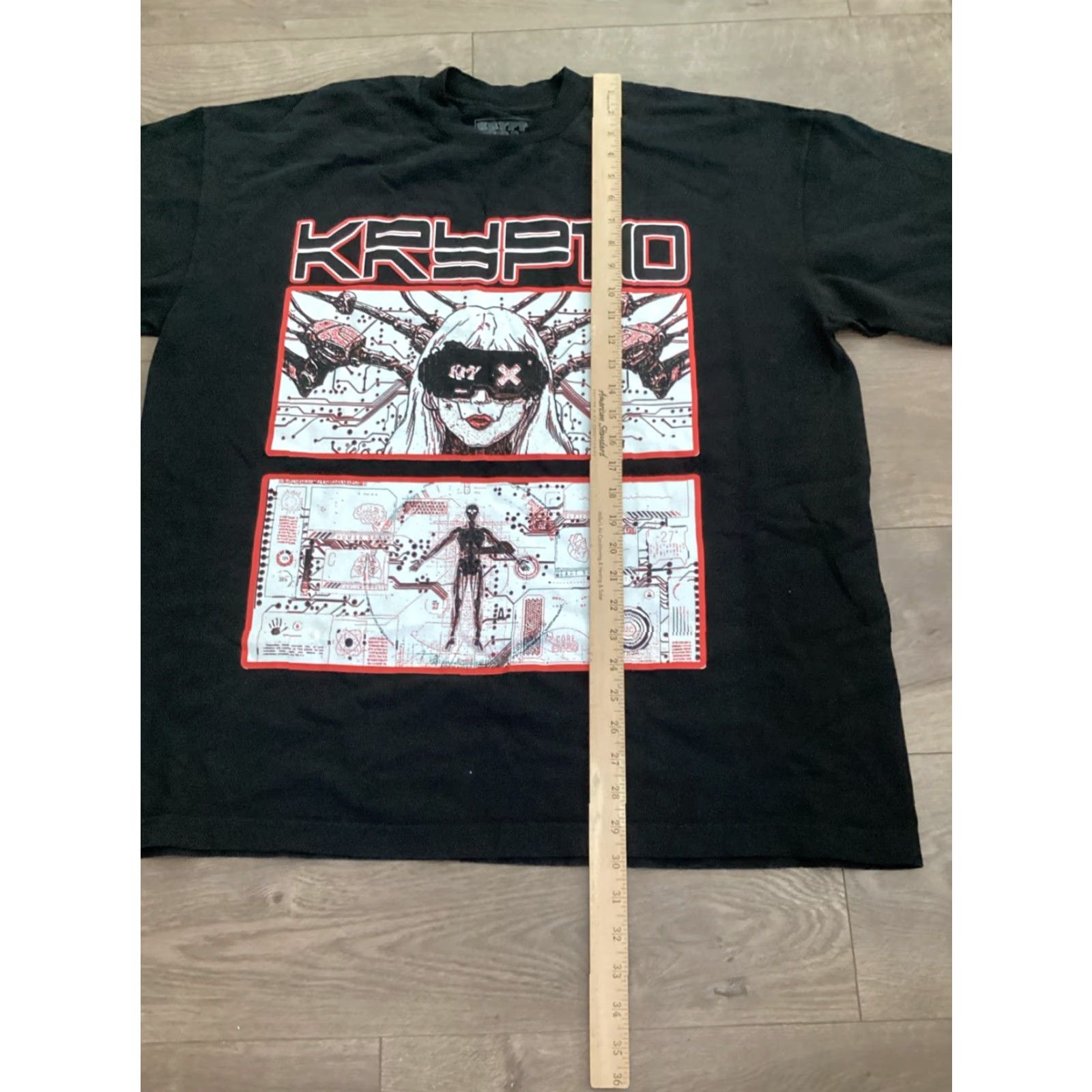 Vintage Krypto Wrld Graphic Print Shirt Mens XL Black Anatomy Cryptocurrency Size US XL / EU 56 / 4 - 4 Thumbnail