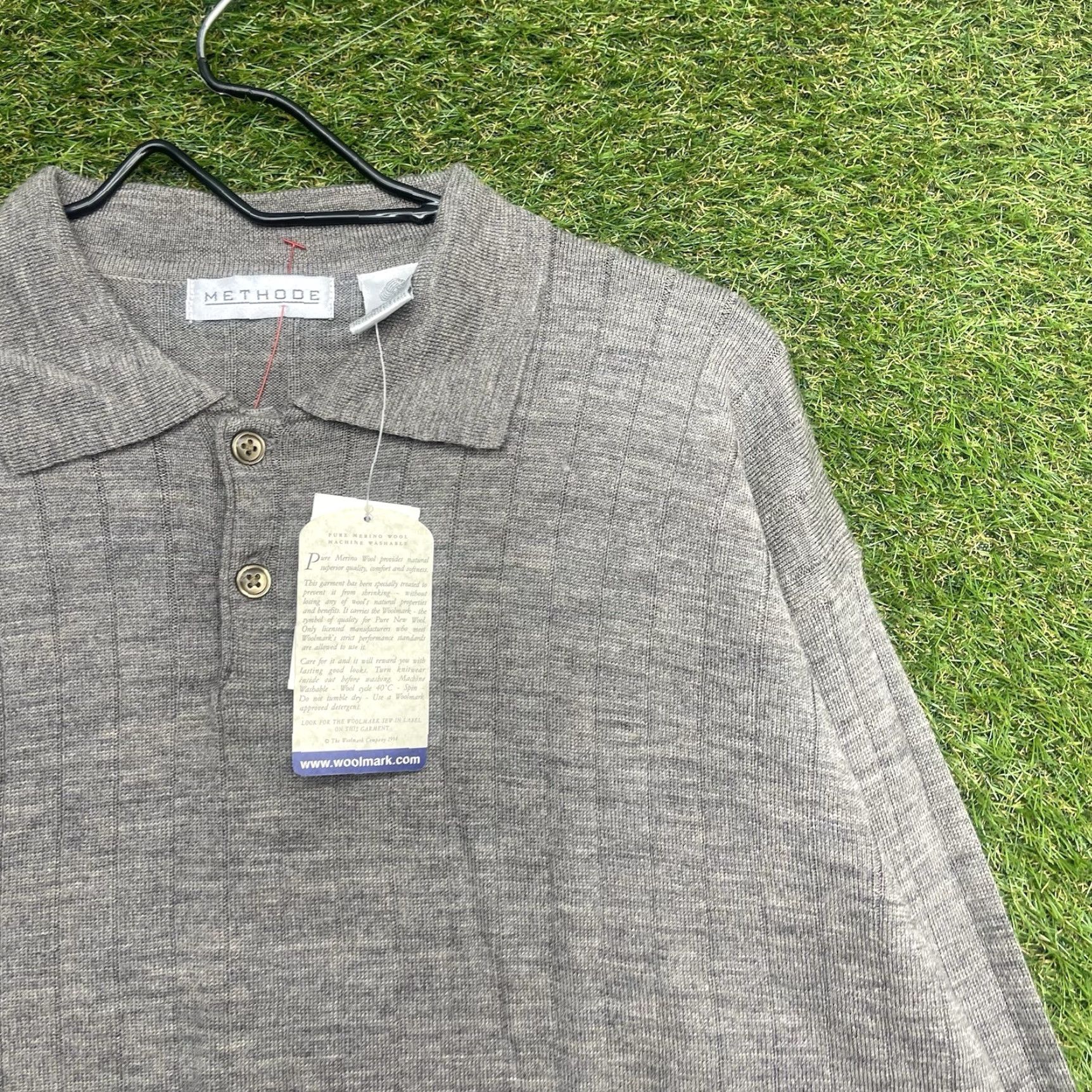 Vintage VINTAGE Methode Merino Wool Sweater Mens XL Grey Lightweight Collared NWT Pullover Size US XL / EU 56 / 4 - 2 Thumbnail