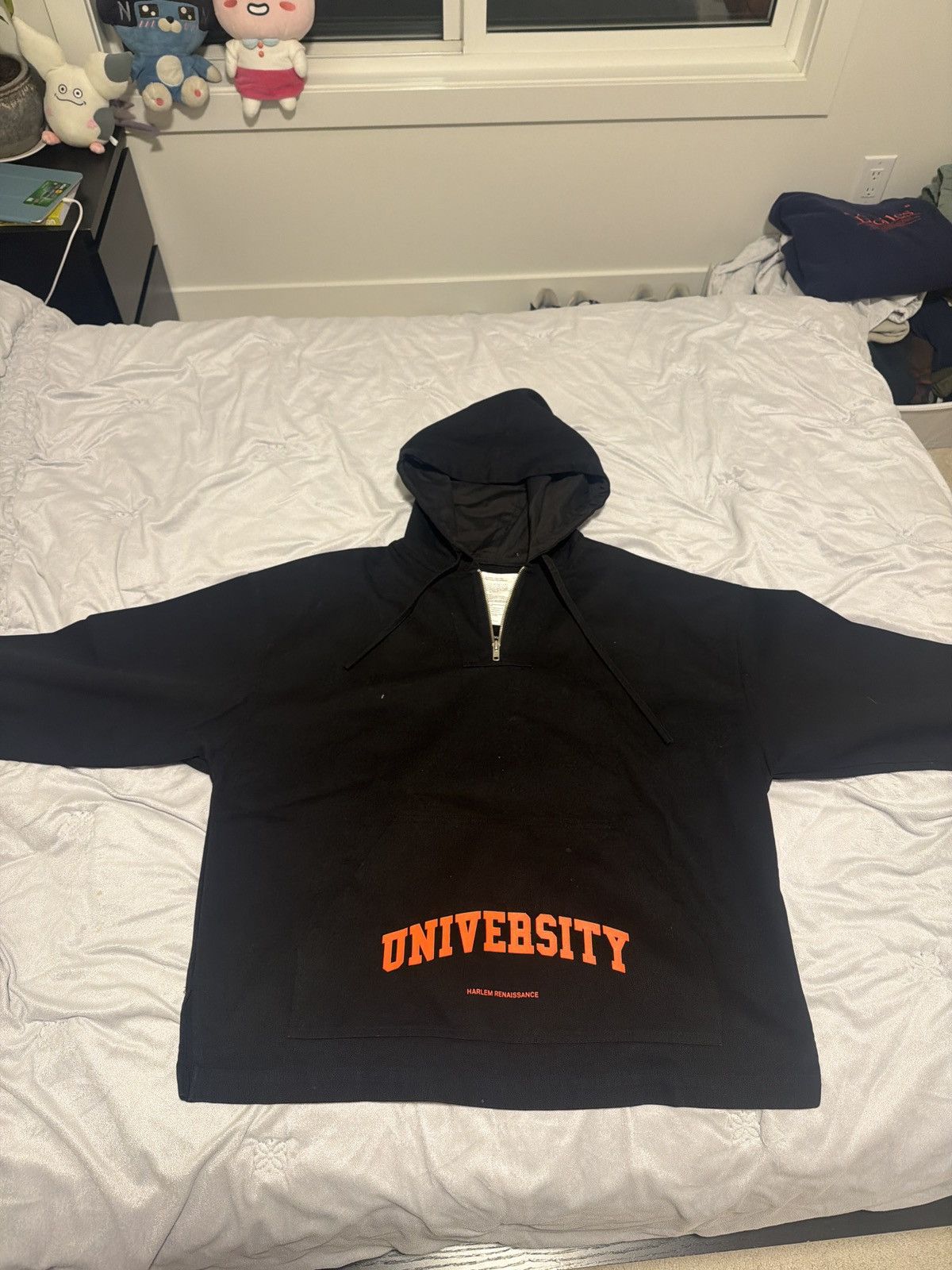 Japanese Brand Stereo Vinyls Black & Orange Anorak Hoodie - off white vibes Size US L / EU 52-54 / 3 - 1 Thumbnail
