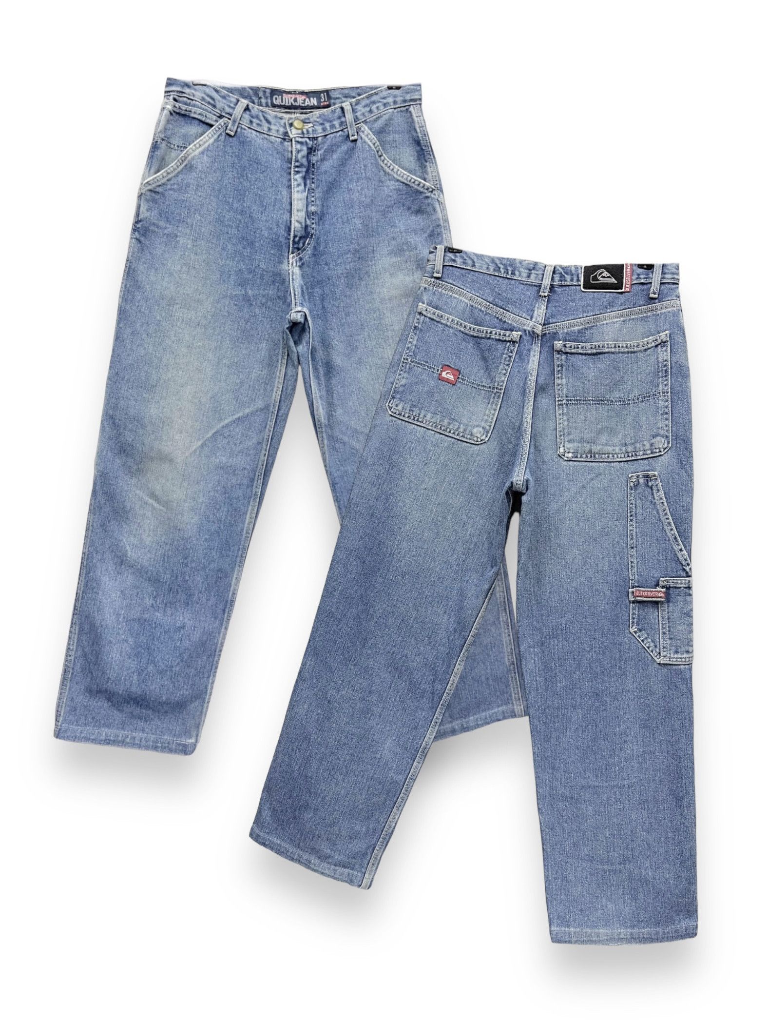 Quiksilver × Vintage 🌊Vintage 90’s QUIKSILVER Carpenter Relaxed Fit Baggy Denim Size US 30 / EU 46 - 1 Thumbnail