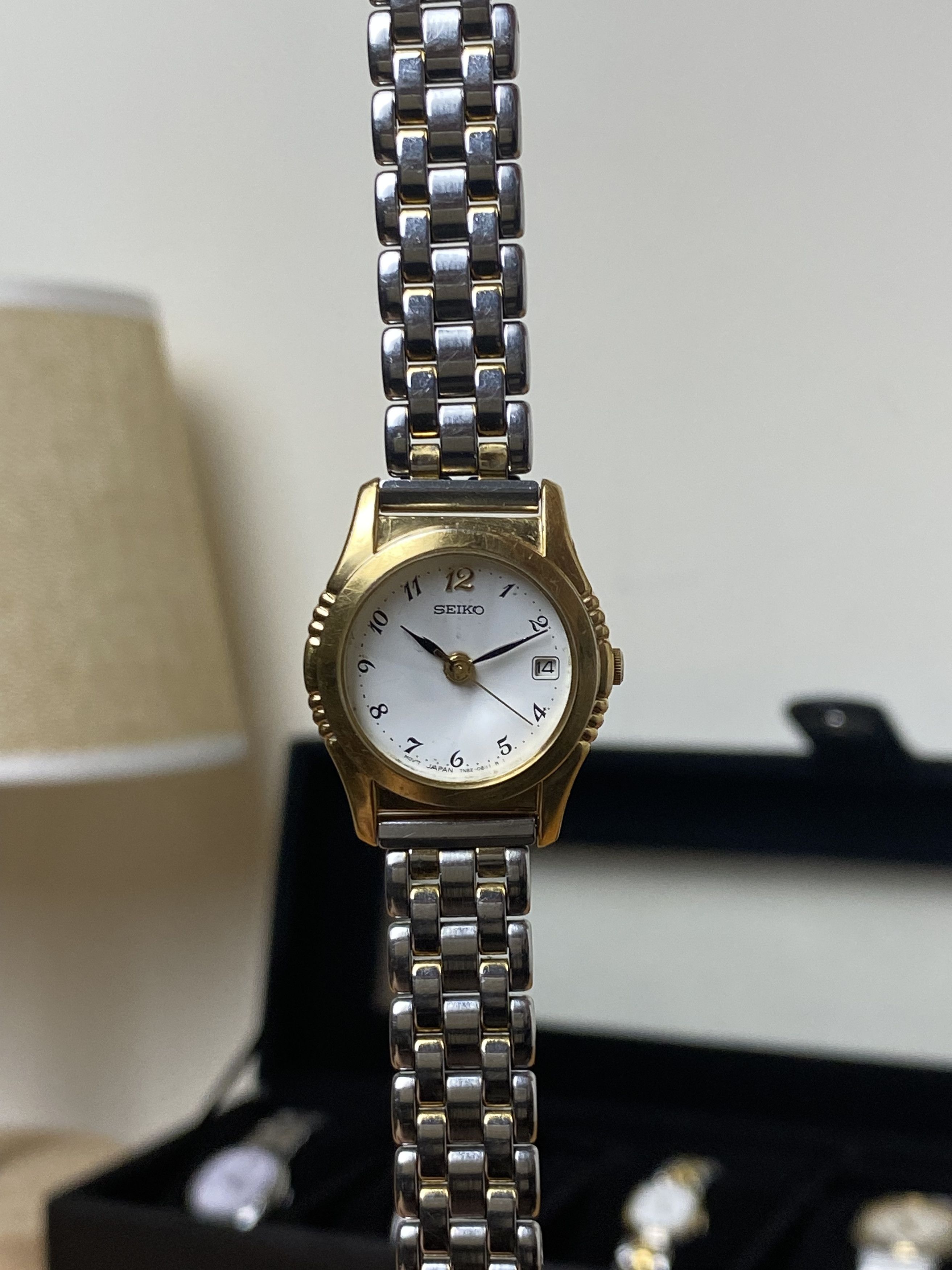 Seiko × Vintage 💥 Vtg 90's Seiko Gold Faceted Crystal Size ONE SIZE - 2 Thumbnail