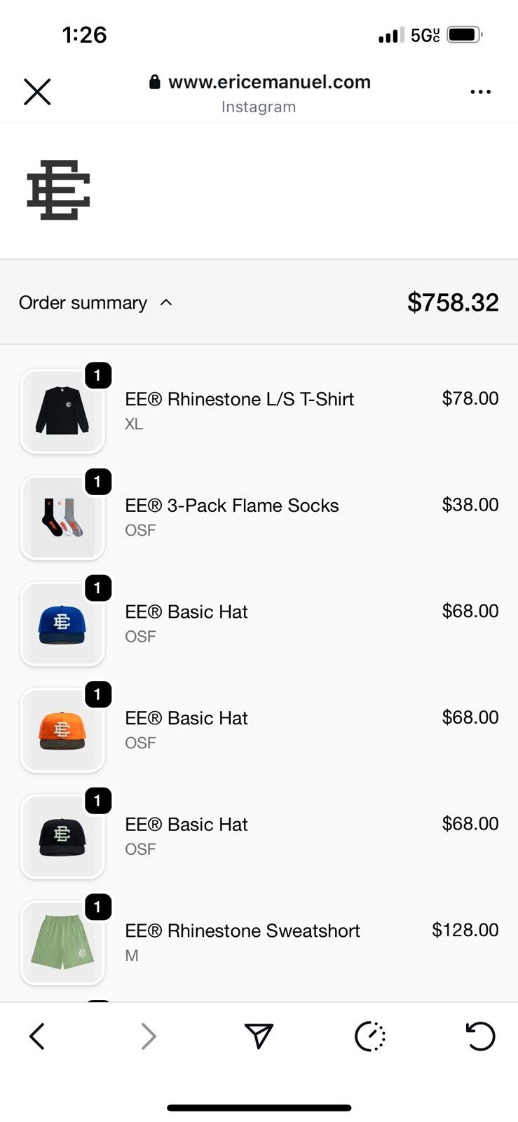 Eric Emanuel Eric Emanuel blue w off white EE snapback hat Size ONE SIZE - 5 Thumbnail