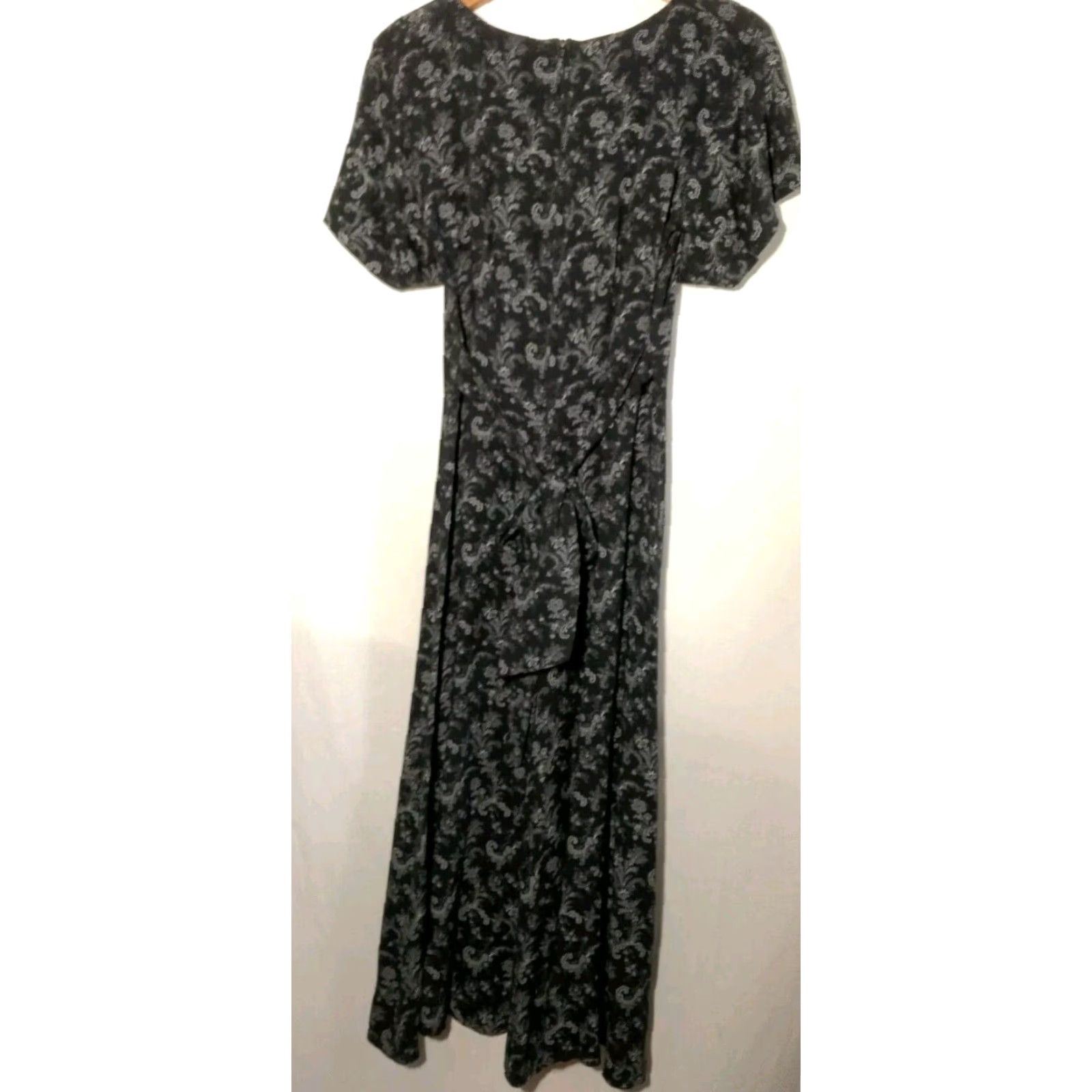 Vintage All That Jazz Dress Long Black Floral Y2K Rayon Vintage Size 9/10 Womens Size M / US 6-8 / IT 42-44 - 2 Thumbnail
