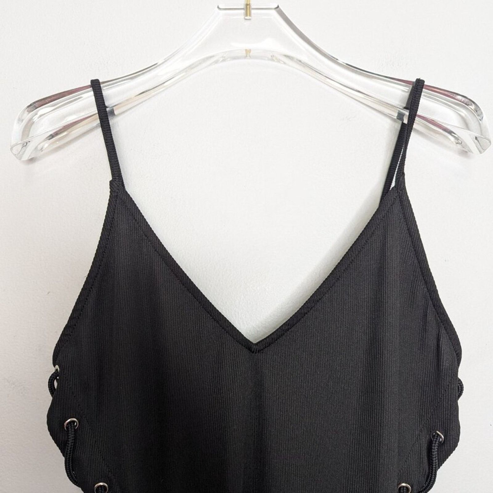 Forever 21 Forever 21 Dukes Of Dallas Ribbed Bodysuit Lace Up Sides Size L / US 10 / IT 46 - 5 Thumbnail