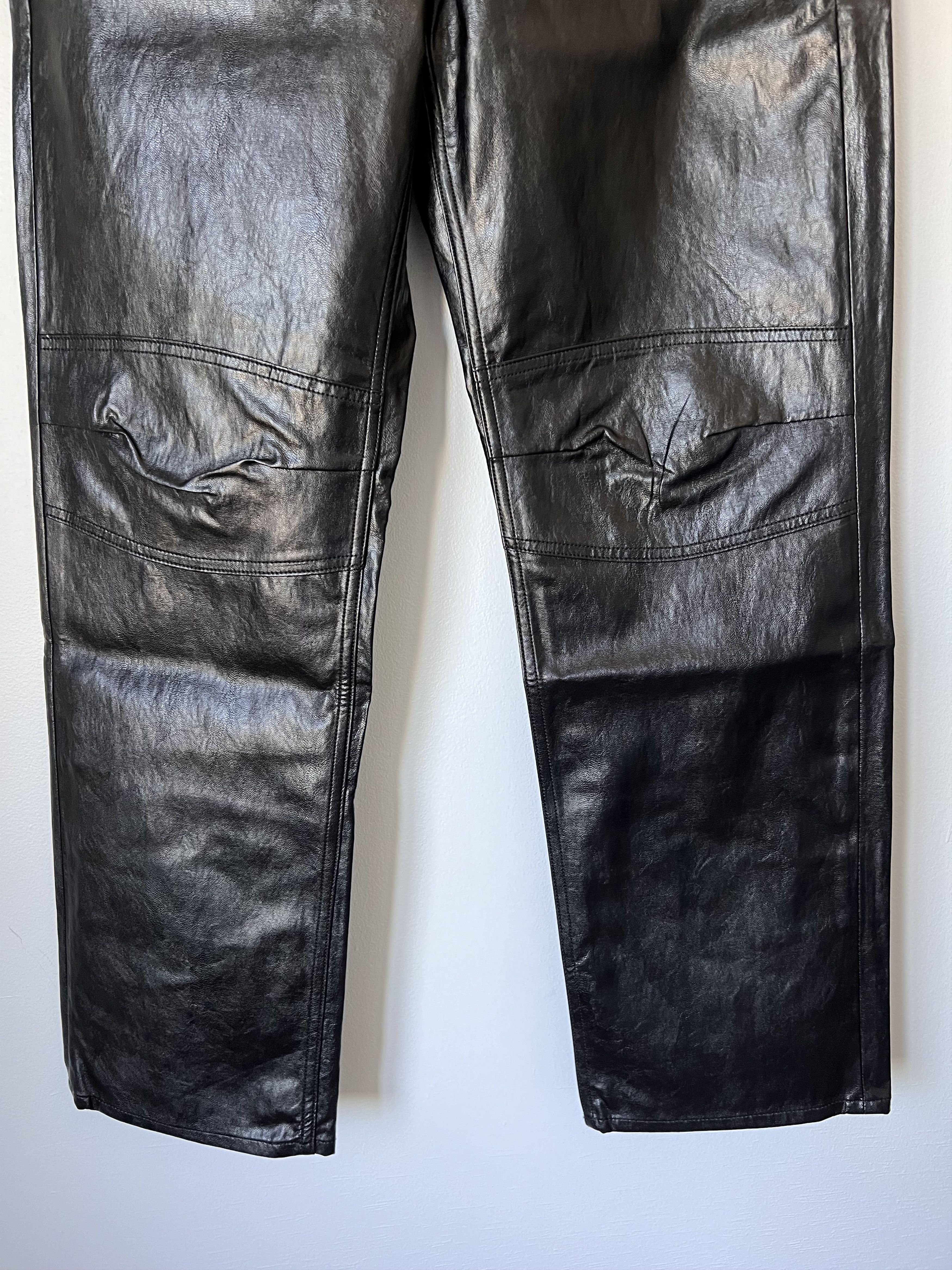 Our Legacy Our Legacy Formal Moto Cut Faux Leather Pants in Black Size US 31 - 3 Thumbnail