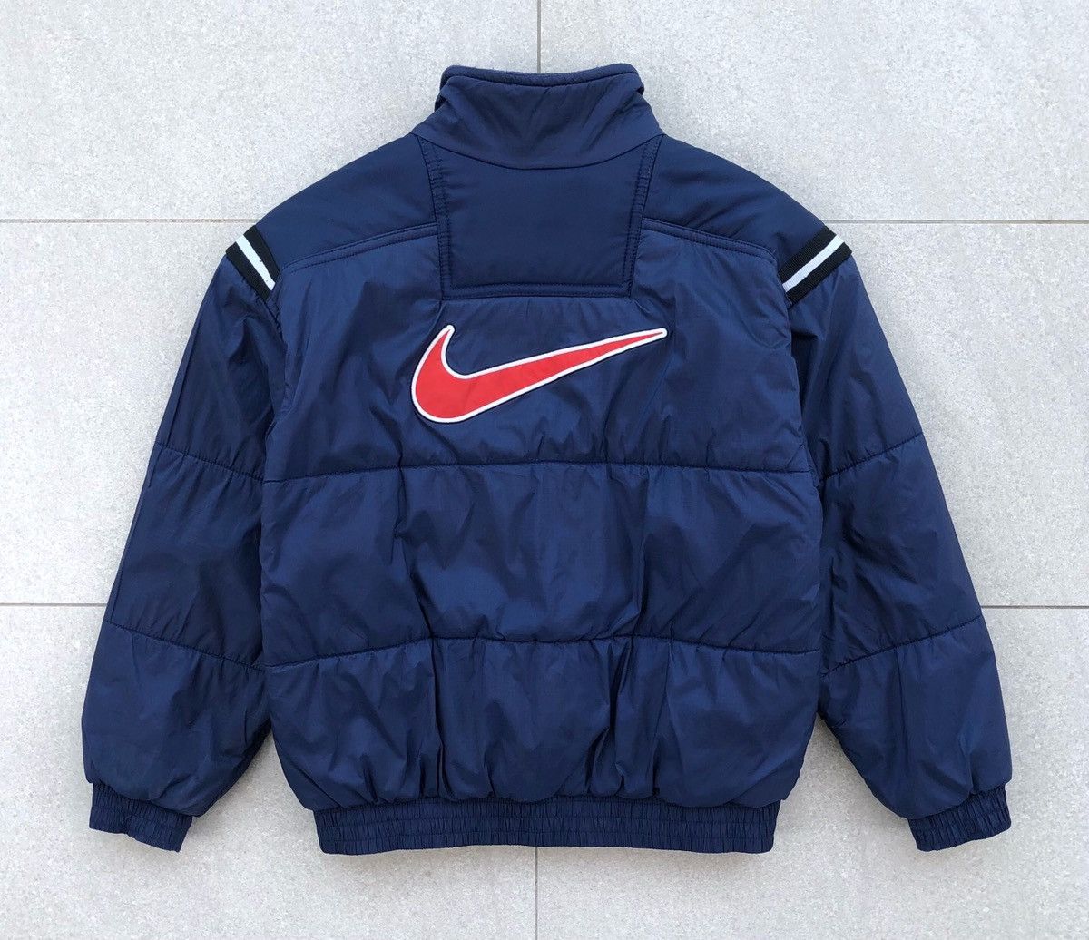 Nike Vintage NIKE Big Swoosh Nylon Padded Bomber Jacket For Kids Size US XXS / EU 40 - 2 Thumbnail