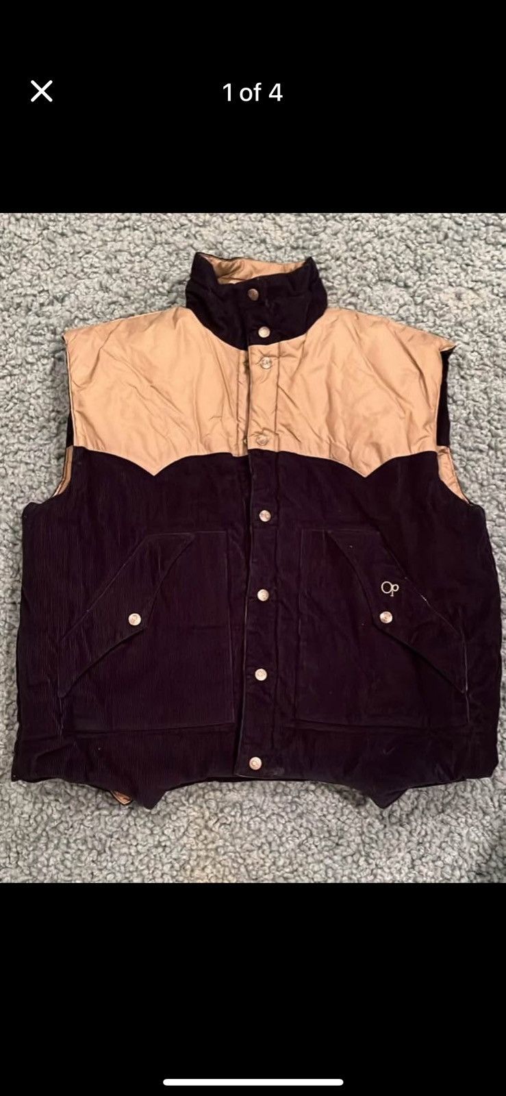 Ocean Pacific Vintage OP Ocean Pacific Reversible Puffer Vest Navy/Tan XL Size US XL / EU 56 / 4 - 1 Thumbnail