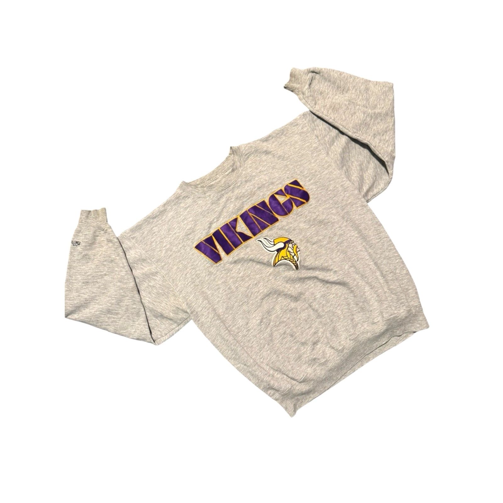 Vintage VINTAGE Majestic Minnesota Vikings Pullover Sweatshirt Crew Neck Cotton Gray XL Distressed Mens Size US XL / EU 56 / 4 - 4 Thumbnail