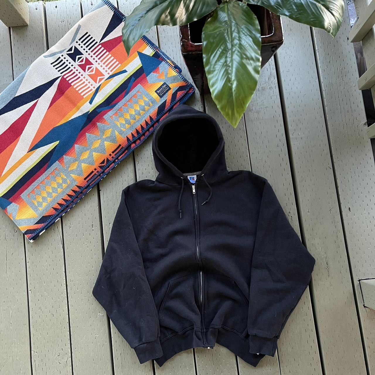 Russell Athletic Vintage Russell Athletic Black Zip Up Hoodie XL Men Size US XL / EU 56 / 4 - 2 Thumbnail