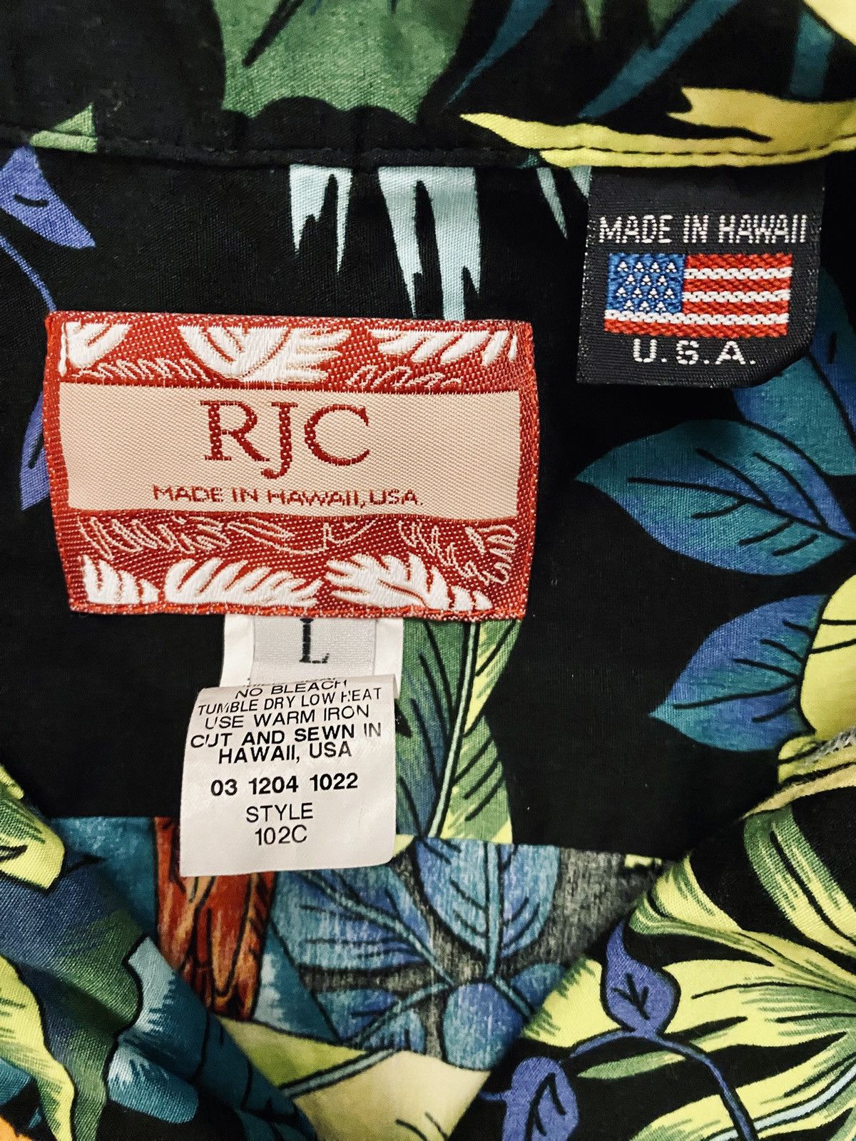 Other RJC Made in USA Black "Parrots Paradise" Hawaiian Shirt L Size US L / EU 52-54 / 3 - 2 Thumbnail
