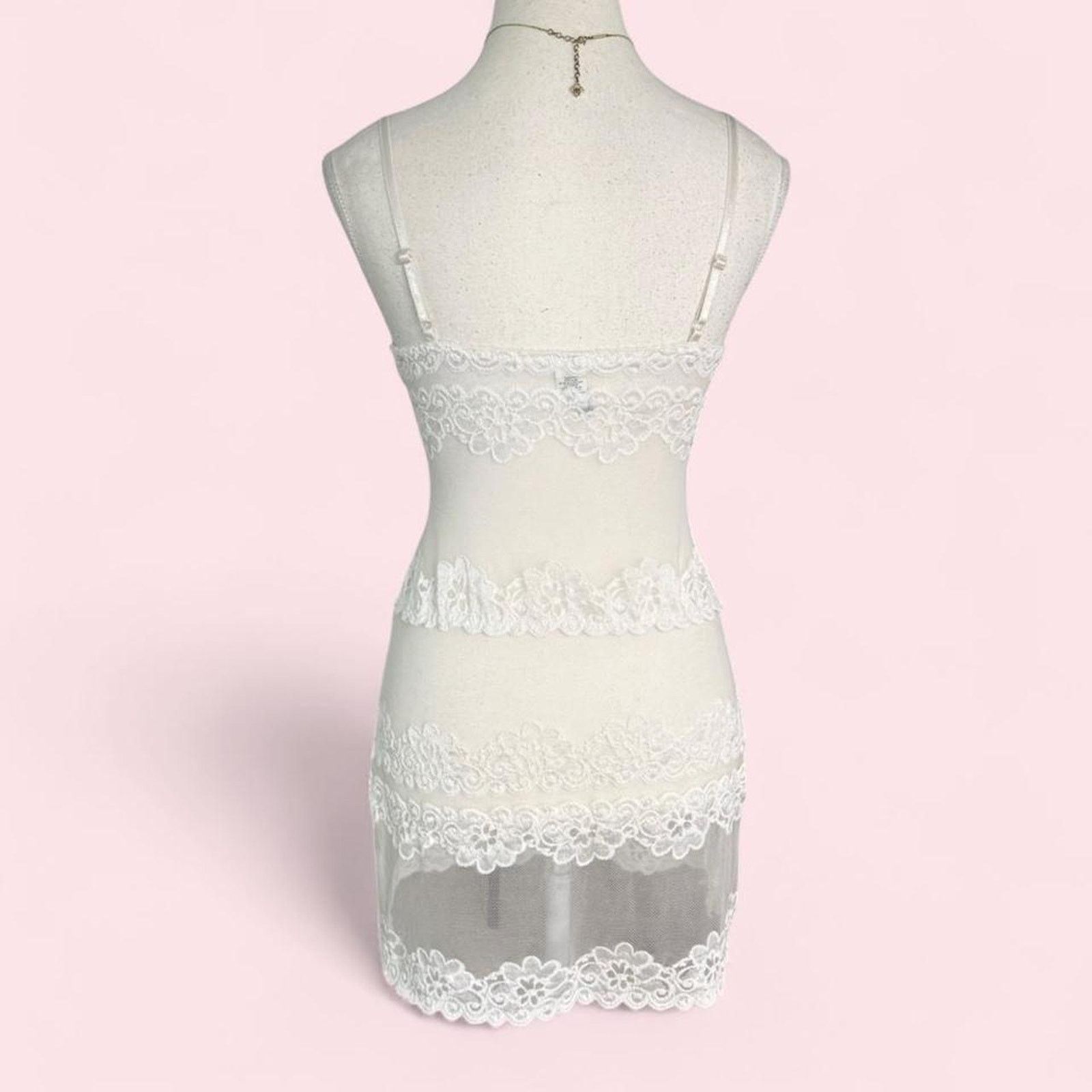 Other White lace sheer Rampage mini dress With straps size medium Size M / US 6-8 / IT 42-44 - 2 Thumbnail