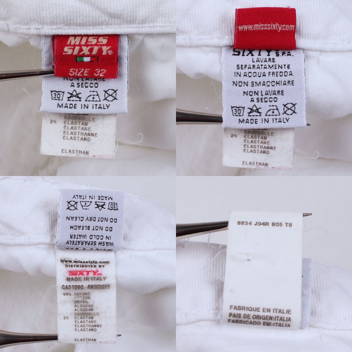 Miss Sixty × Vintage MISS SIXTY Y2K Vintage Wide Leg Rhinestone White Denim Jeans Size 32" / US 10 / IT 46 - 18 Thumbnail