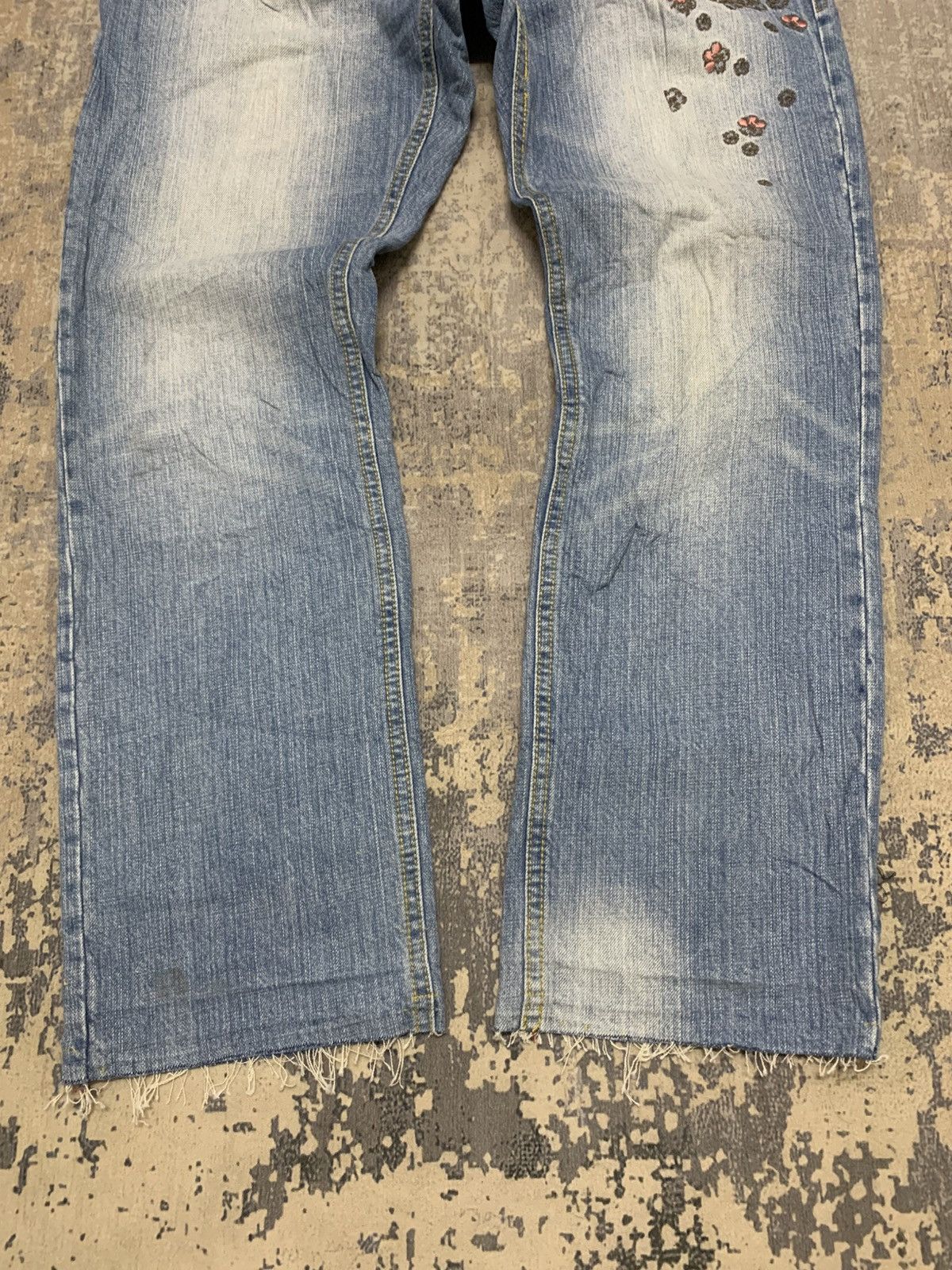 Japanese Brand Rare Namitatsu Japanese Embroidered Sakura Sukajan Denim Size US 33 - 3 Thumbnail