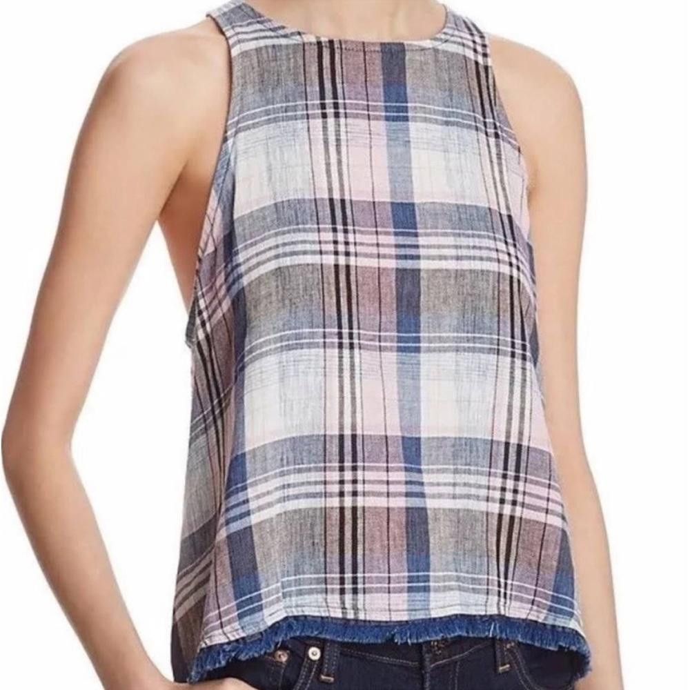 Designer Anthropologie l Cloth & Stone Plaid Fringe Top Small Size S / US 4 / IT 40 - 7 Thumbnail