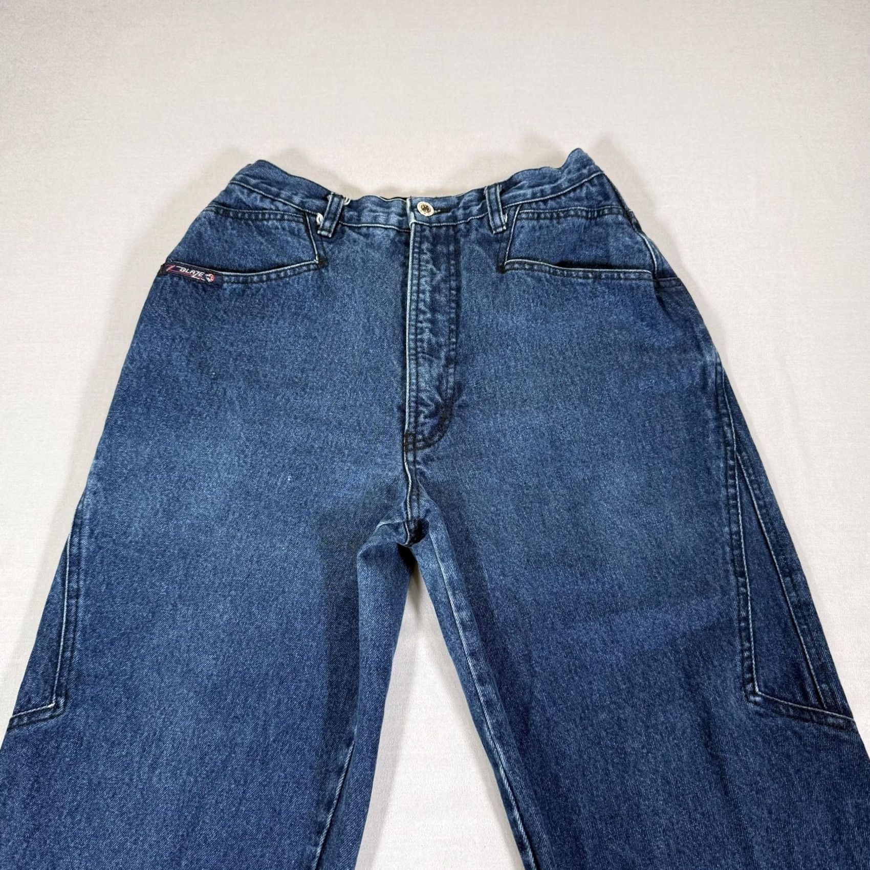 Denime VINTAGE Blaze Jeans Womens Jeans 90s Blue High Rise Slim Fit Denim Pants Western 90s Girls Womens Size 34" / US 12 / IT 48 - 2 Thumbnail
