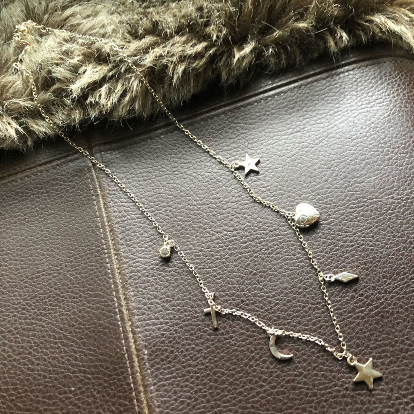 Jewelry Gold plated moon star locket charm chain link necklace Size ONE SIZE - 5 Thumbnail