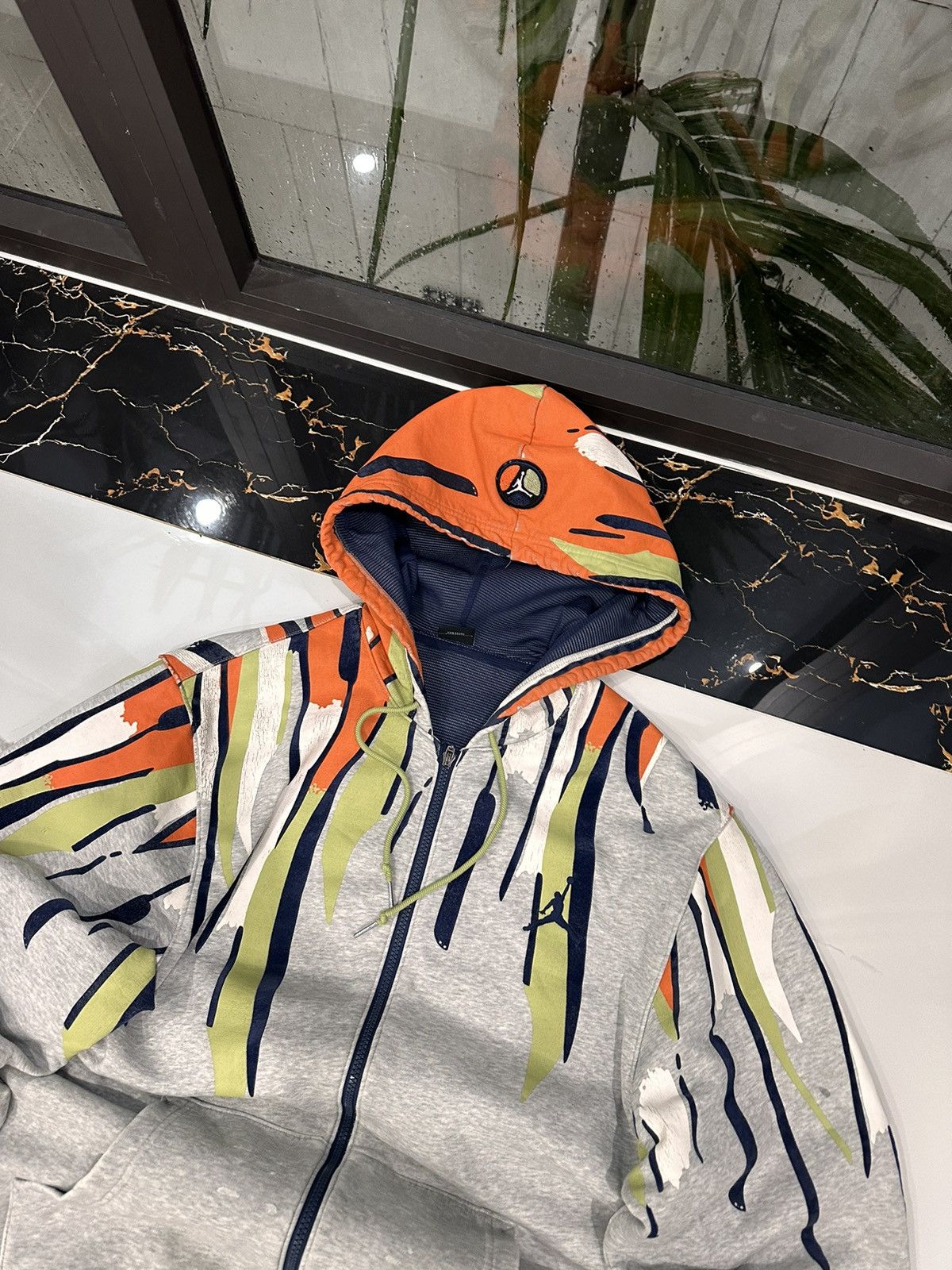 JORDAN VINTAGE DOUBLE LOGO STREETWEAR ZIP-HOODIE