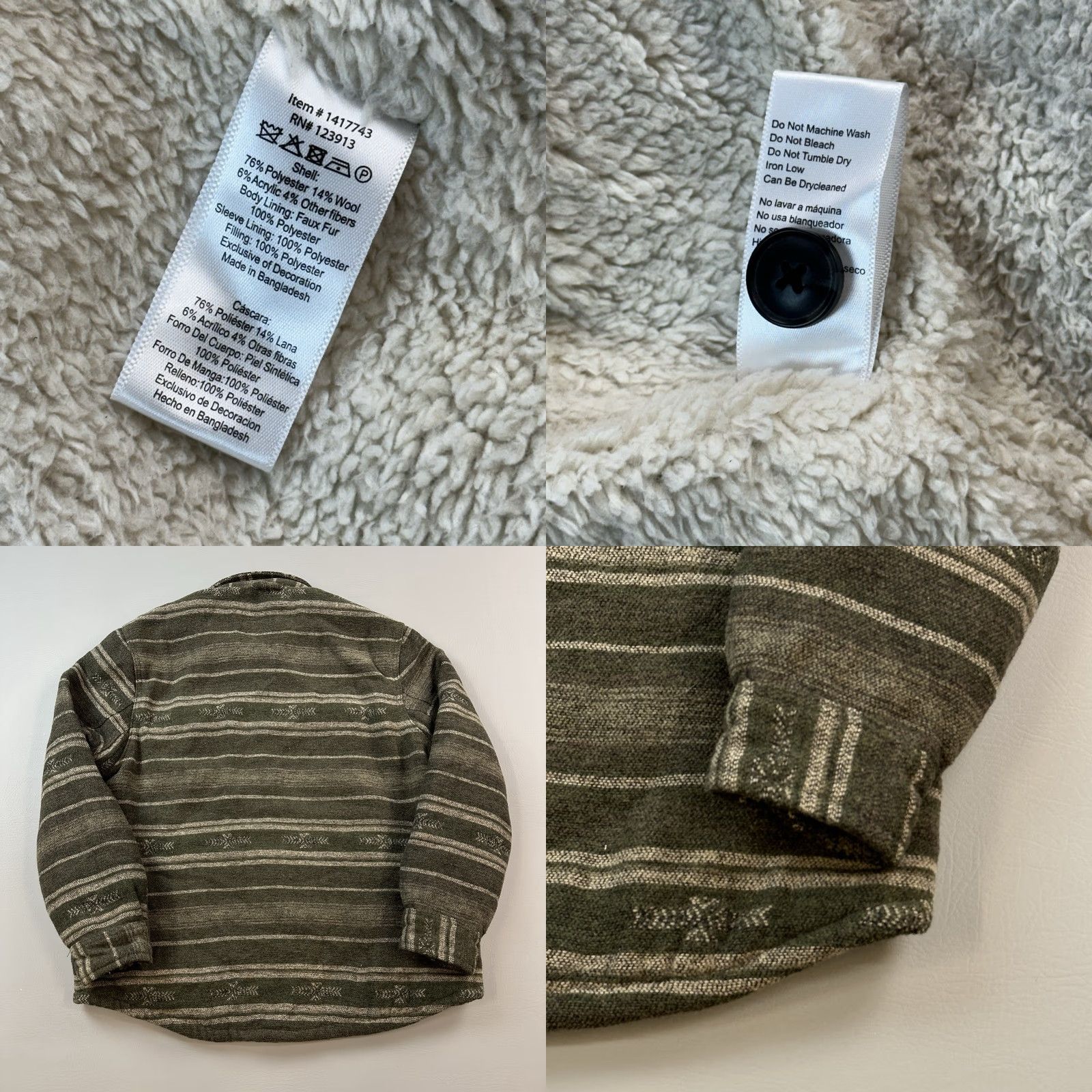 Vintage JACHS New York Jacket Mens Large Wool Blend Sherpa Aztec Heavyweight Shacket Size US L / EU 52-54 / 3 - 8 Thumbnail