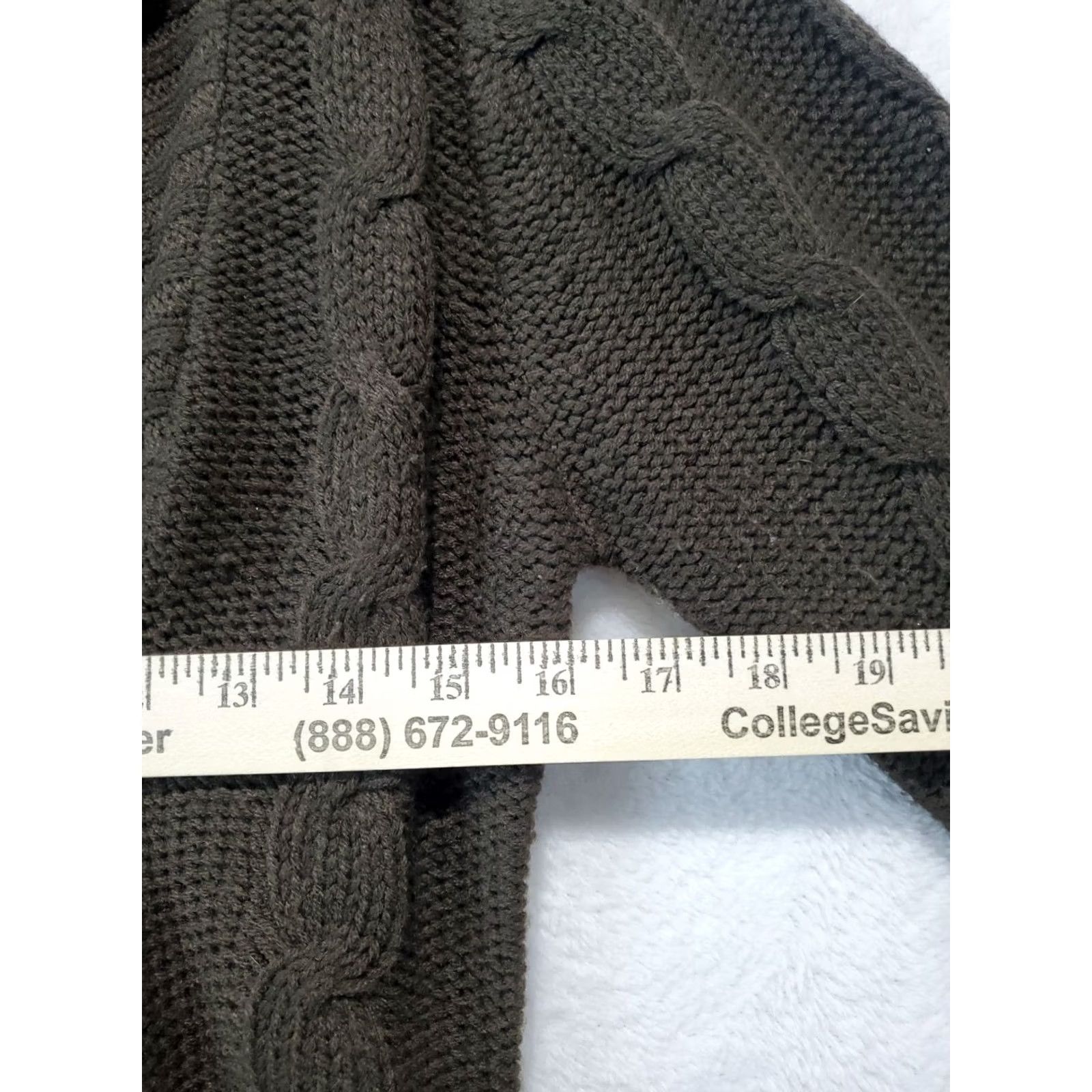 Vintage Derek Heart Women's Cardigan Fisherman Cable Knit Brown Size L Open Button Vintage Knit Sweater Fall Winter Size L / US 10 / IT 46 - 3 Thumbnail