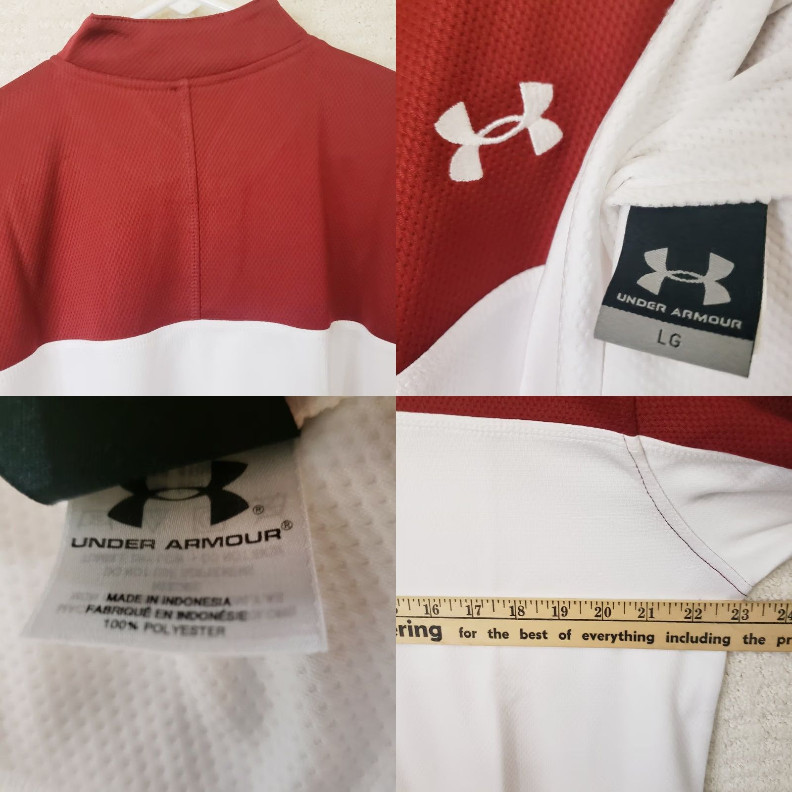 Under Armour Under Armour Pullover Shirt Mens L Garnet Wht Carolina Gamecocks Tech 1/4 Zip LS Size US L / EU 52-54 / 3 - 9 Thumbnail