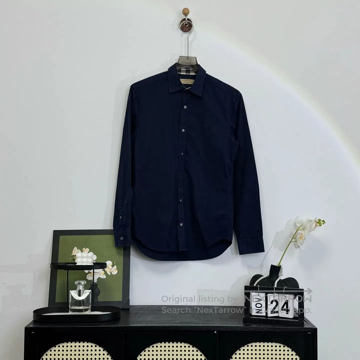Burberry Burberry Navy Embroidered Logo Shirt Size S. Size US S / EU 44-46 / 1 - 1 Thumbnail