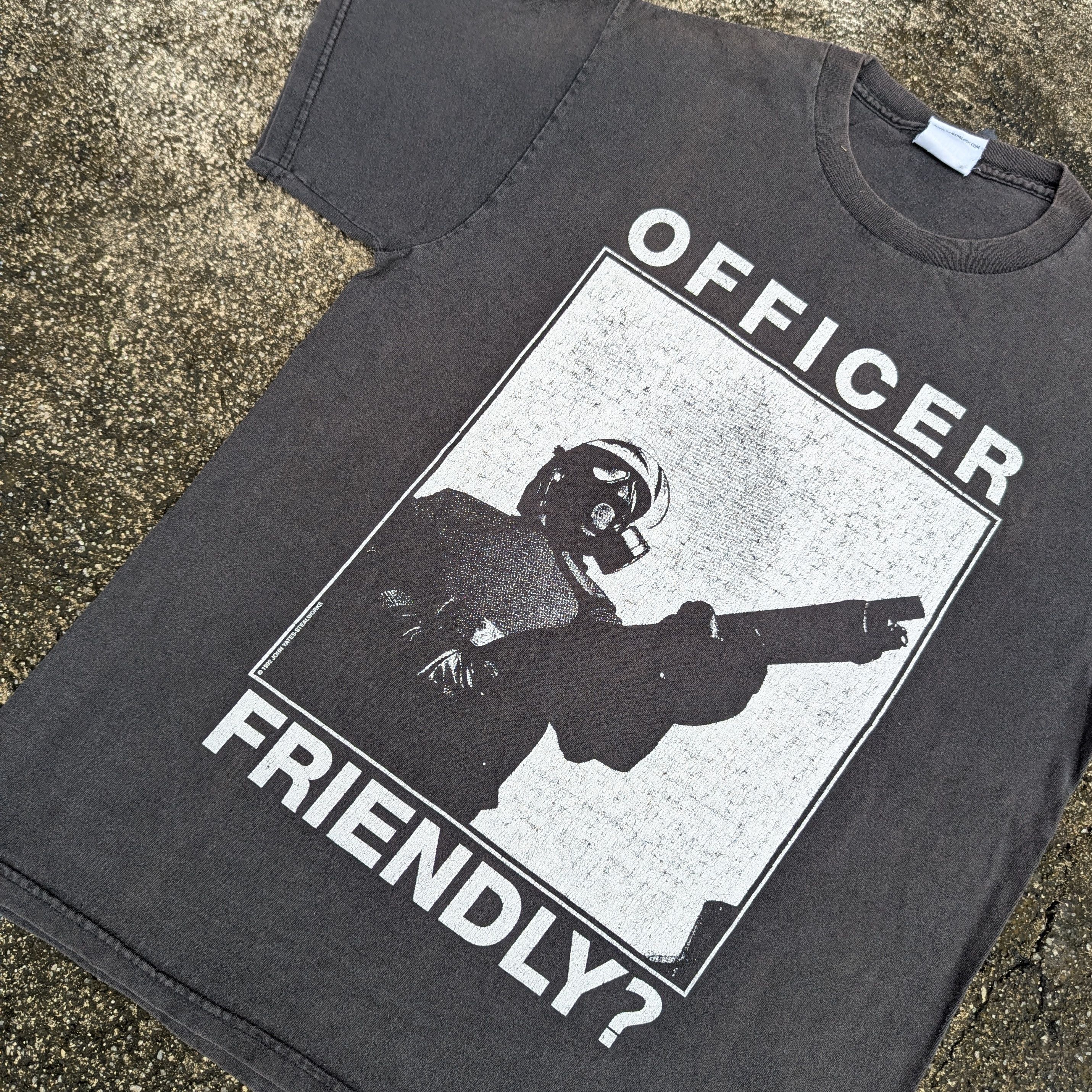 Vintage Vintage 90s John Yates Officer Friendly? punk hardcore band Size US M / EU 48-50 / 2 - 2 Thumbnail