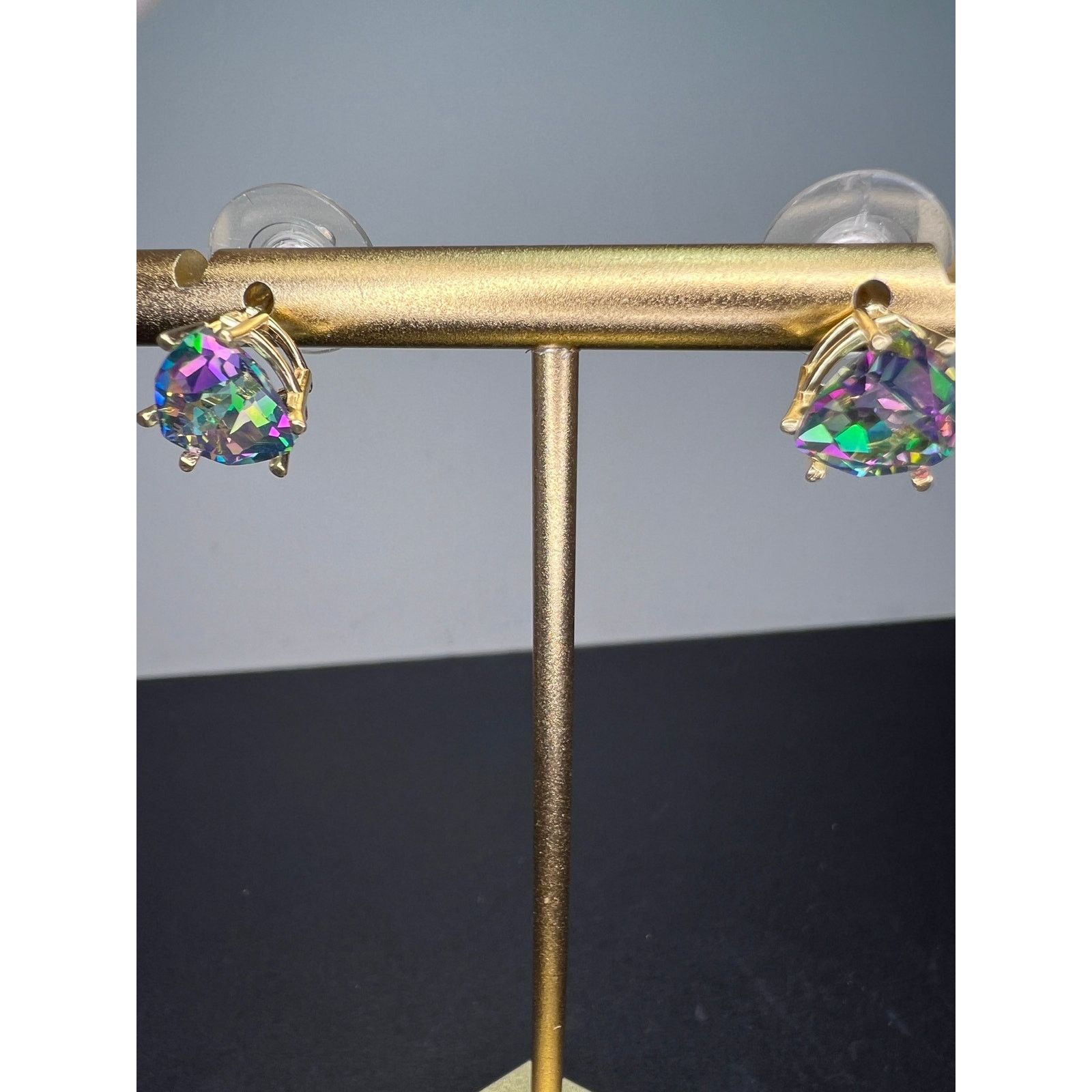 Other 14k gold trilliant mystic fire topaz stud earrings Size ONE SIZE - 1 Thumbnail